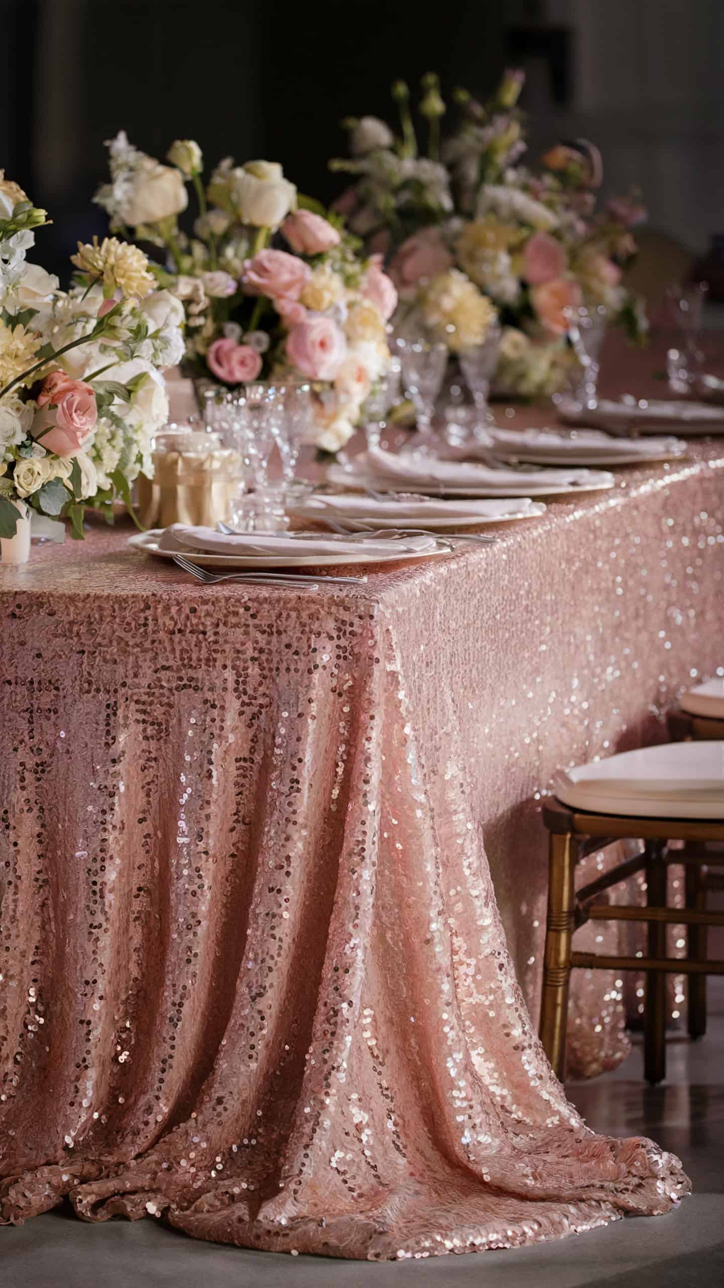 Blush Sequin Tablecloth