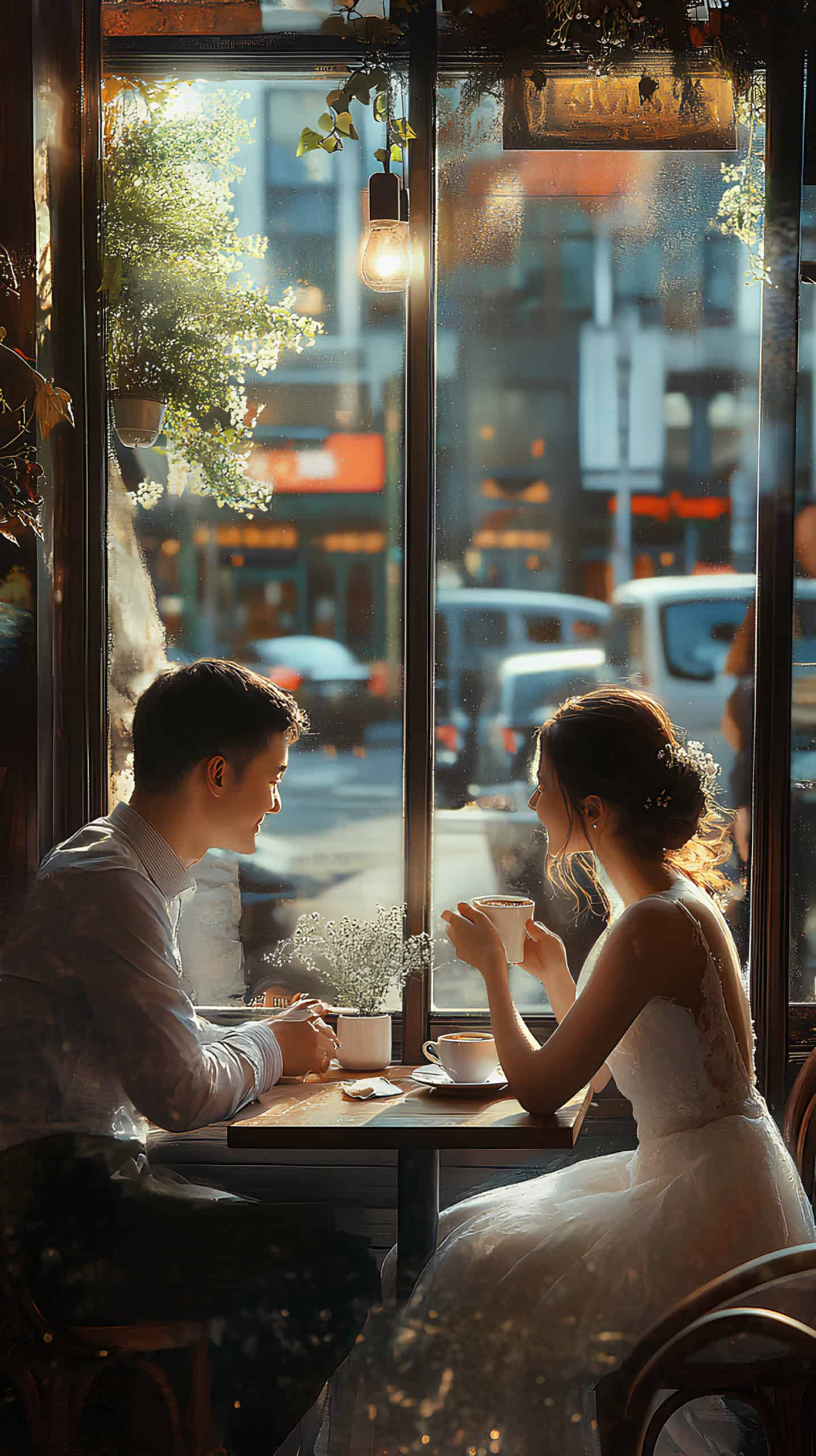 Cafe Window Reflection Shot