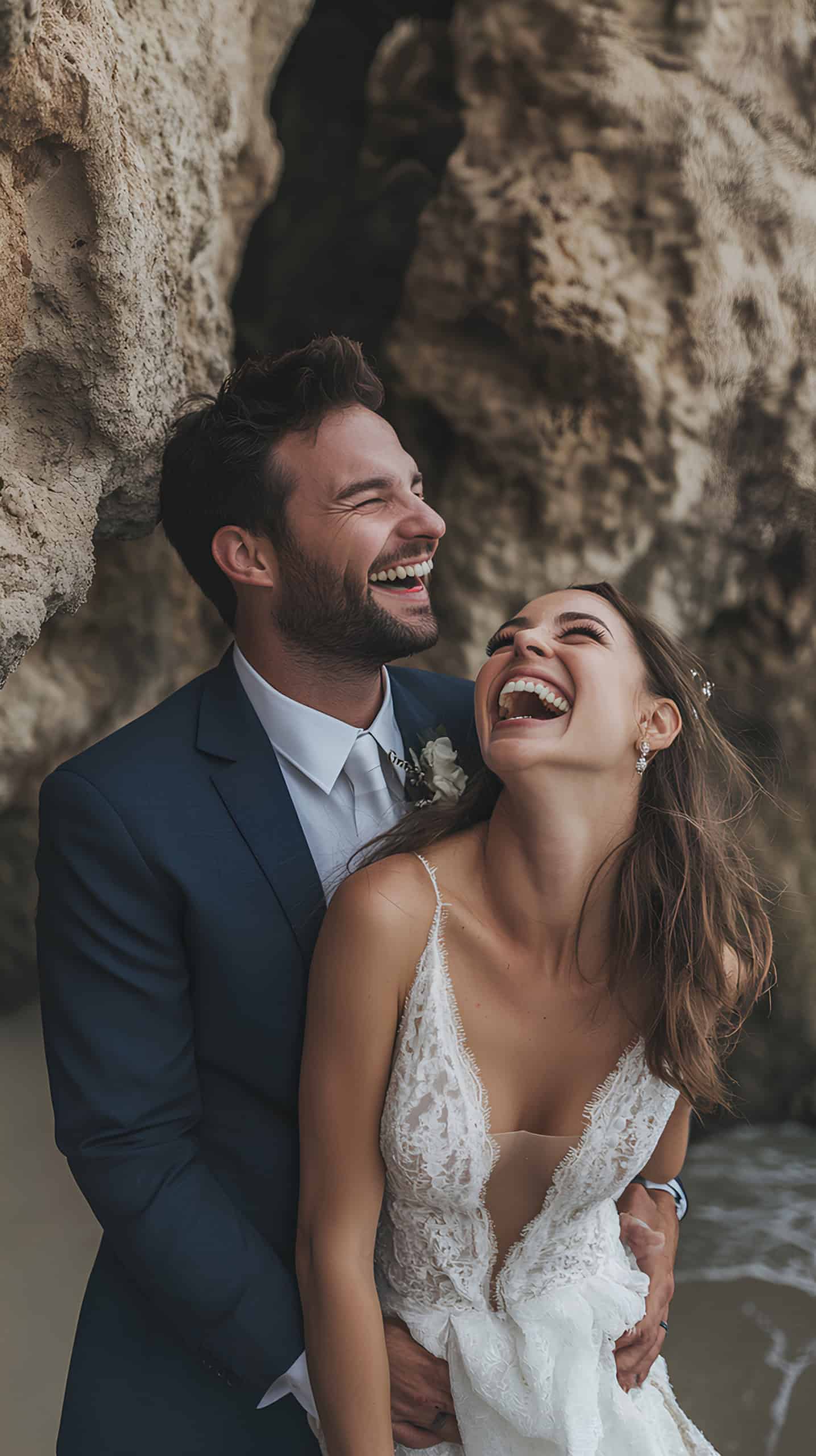 Candid Laughter by the Rocks