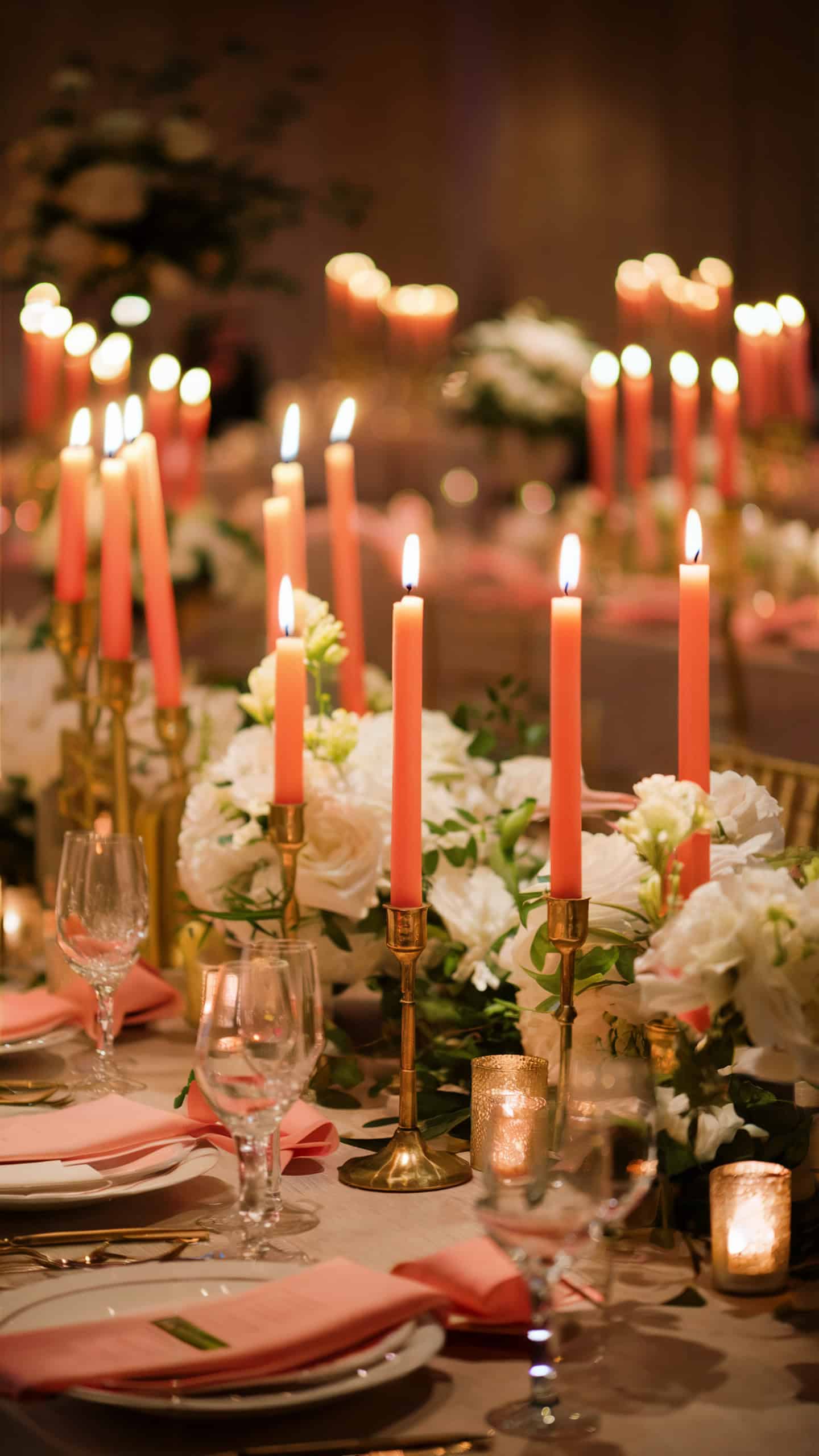 Coral Taper Candles