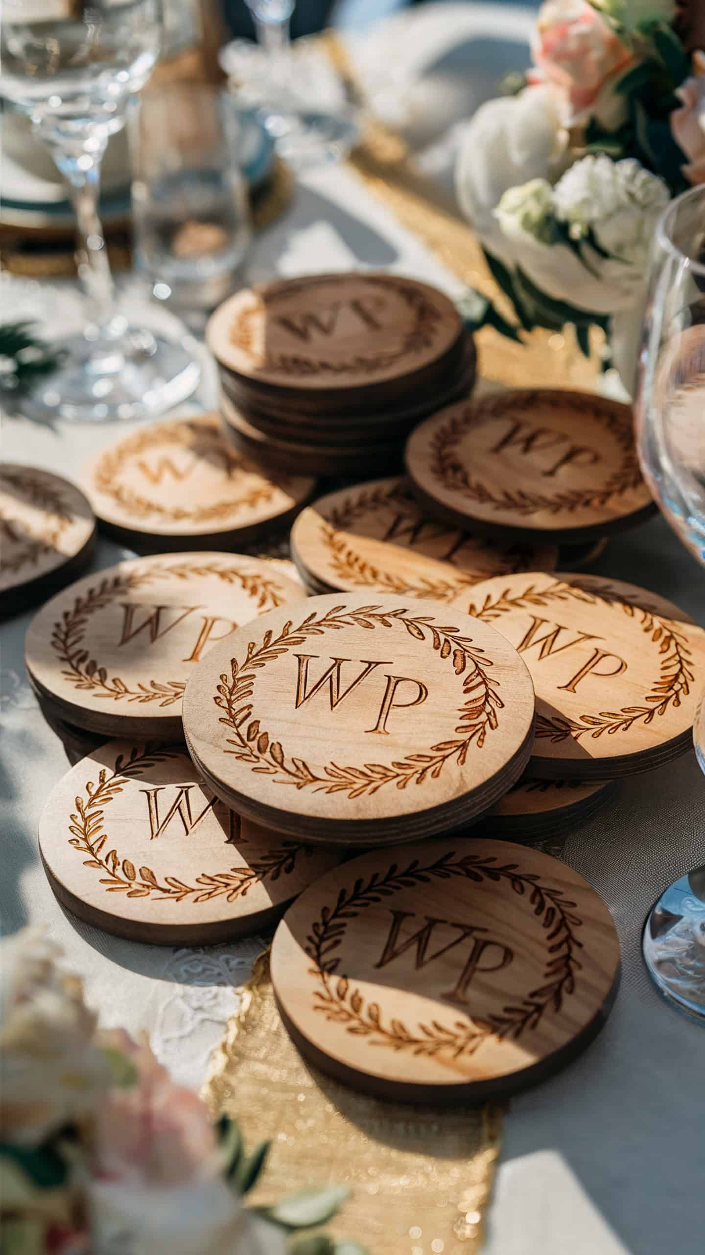 Custom Coasters with Couples’ Initials
