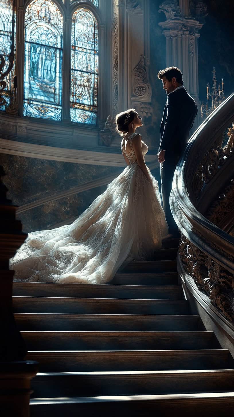 Dramatic Staircase Pose