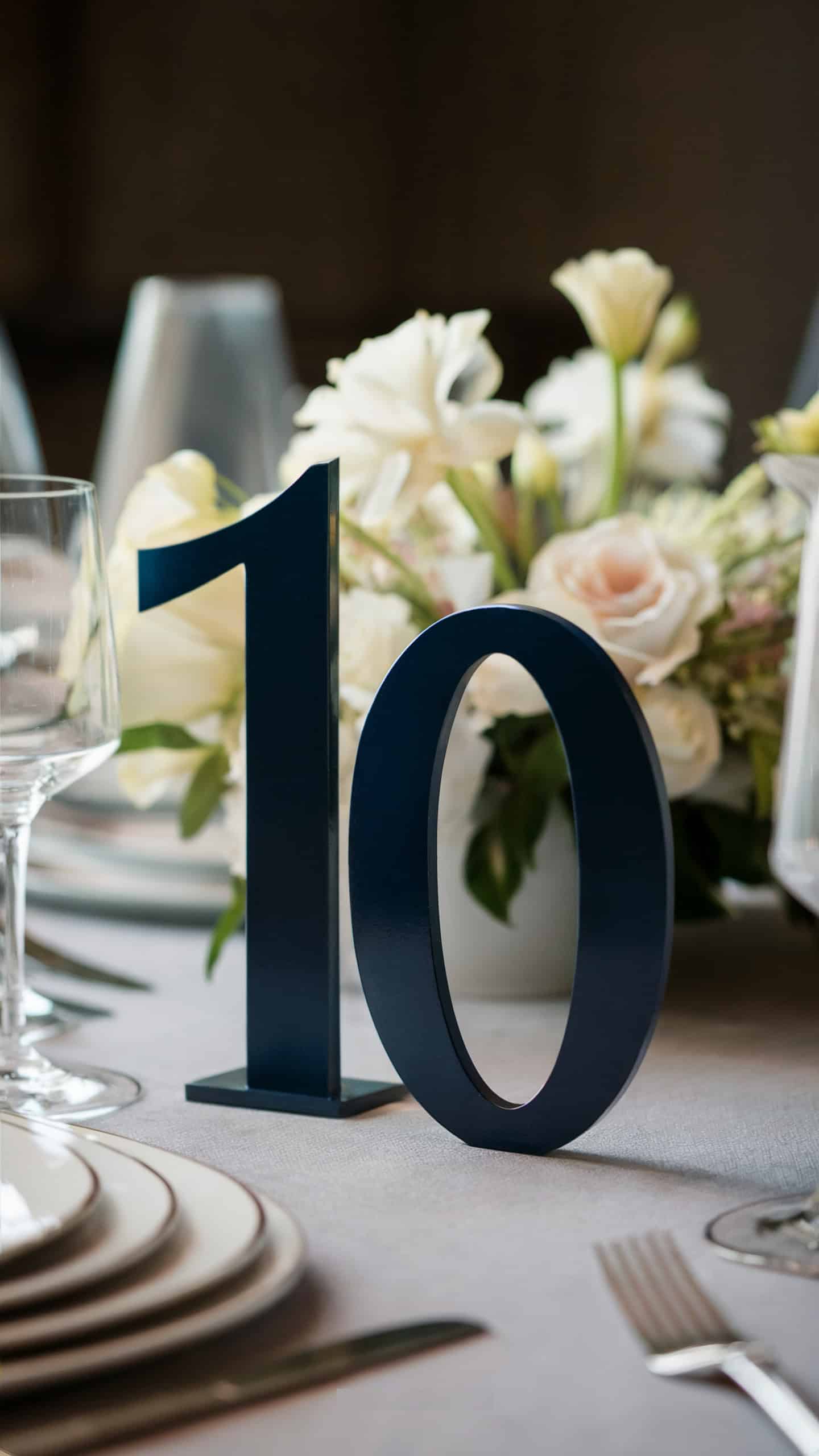Elegant Navy Blue Table Numbers