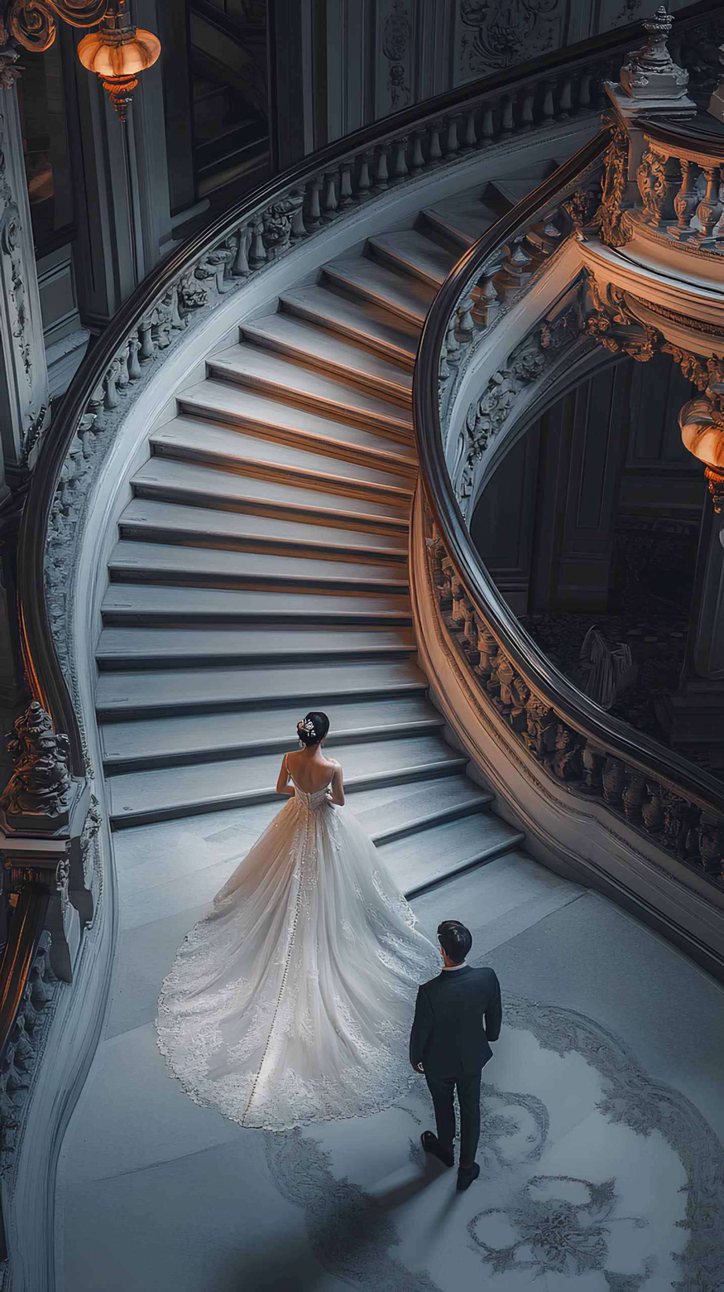 Elegant Staircase Pose