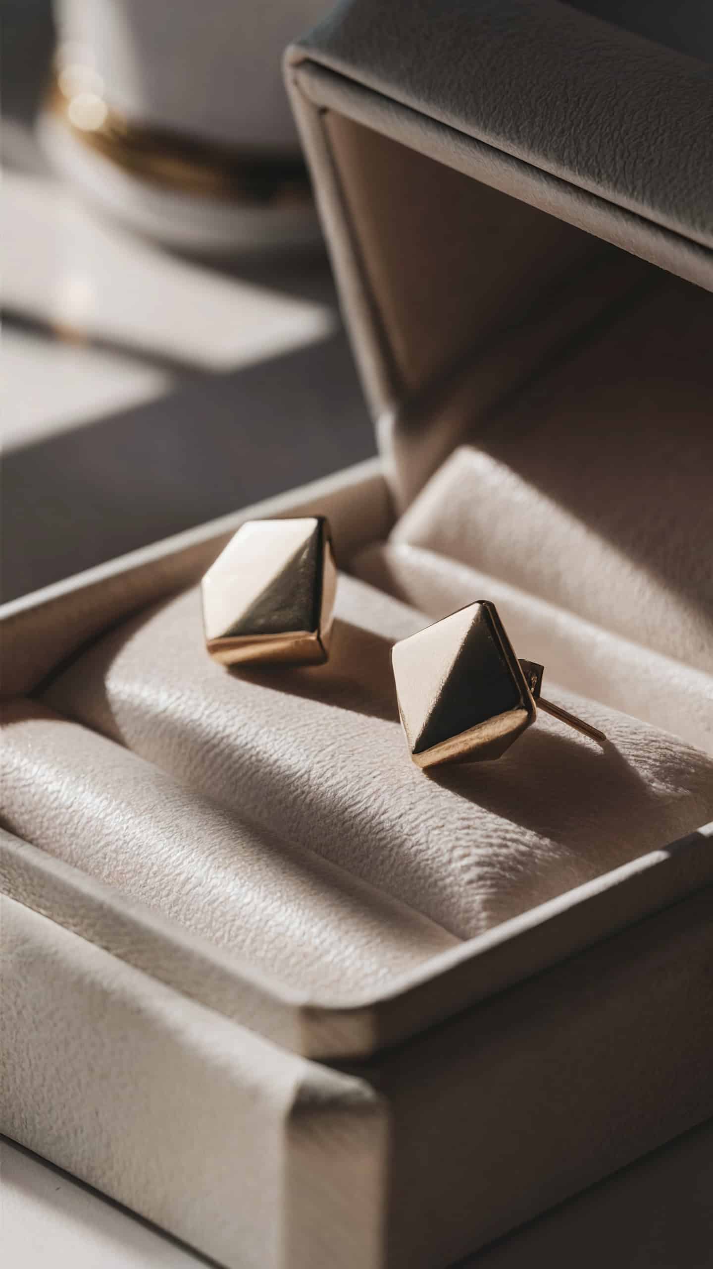 Geometric Gold Studs