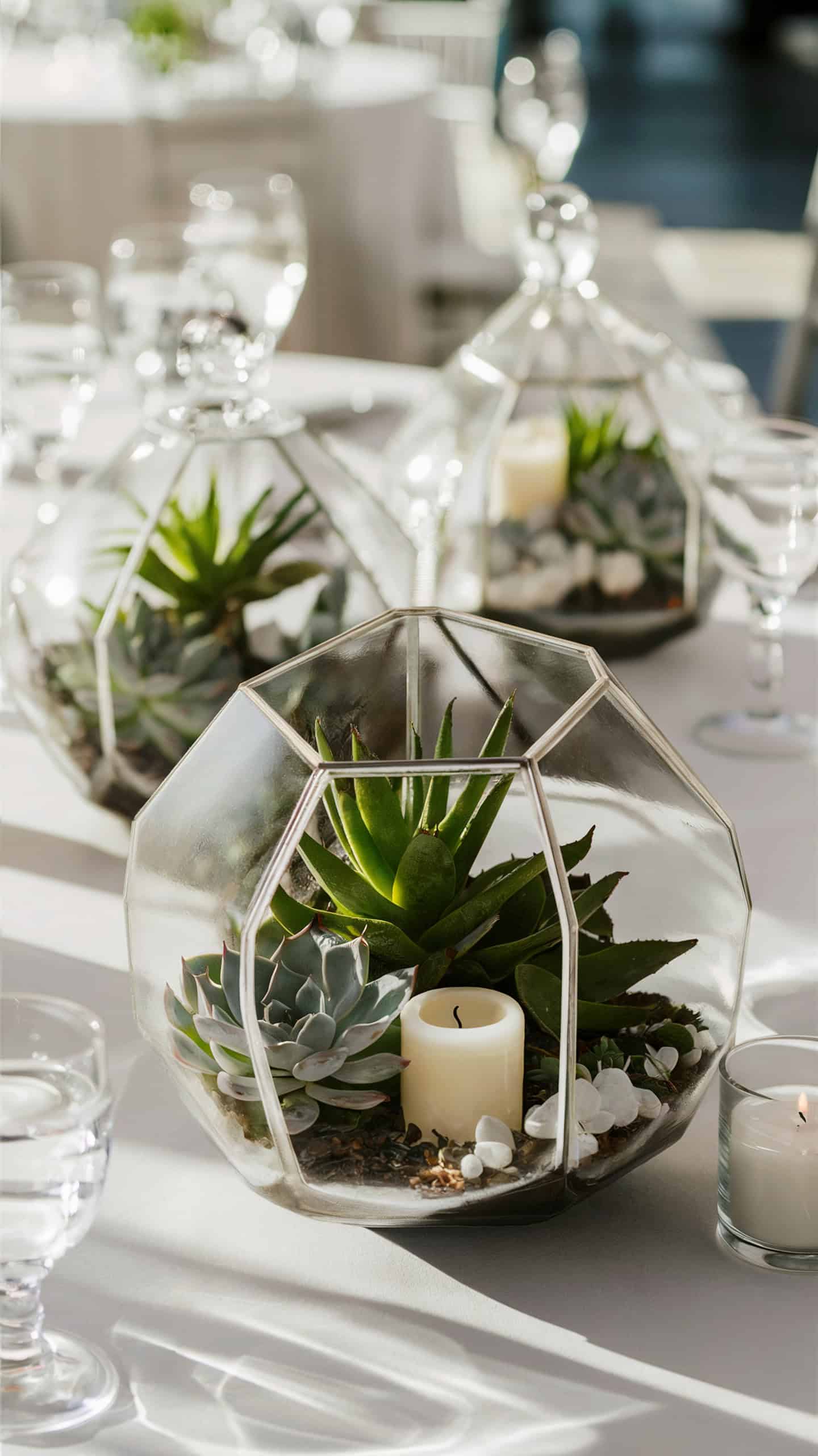Glass Terrarium Centerpieces