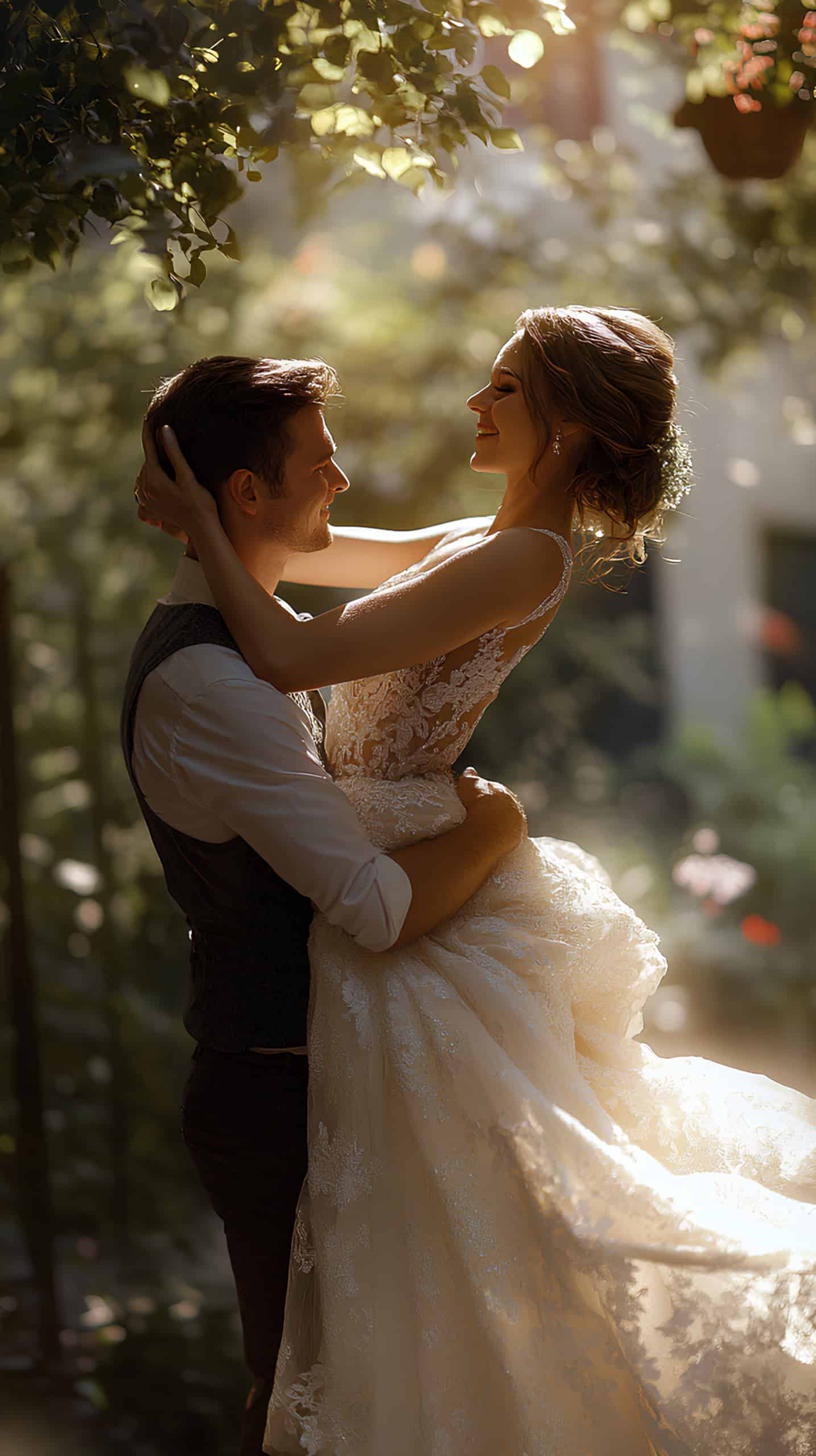 Groom Trying to Lift Bride
