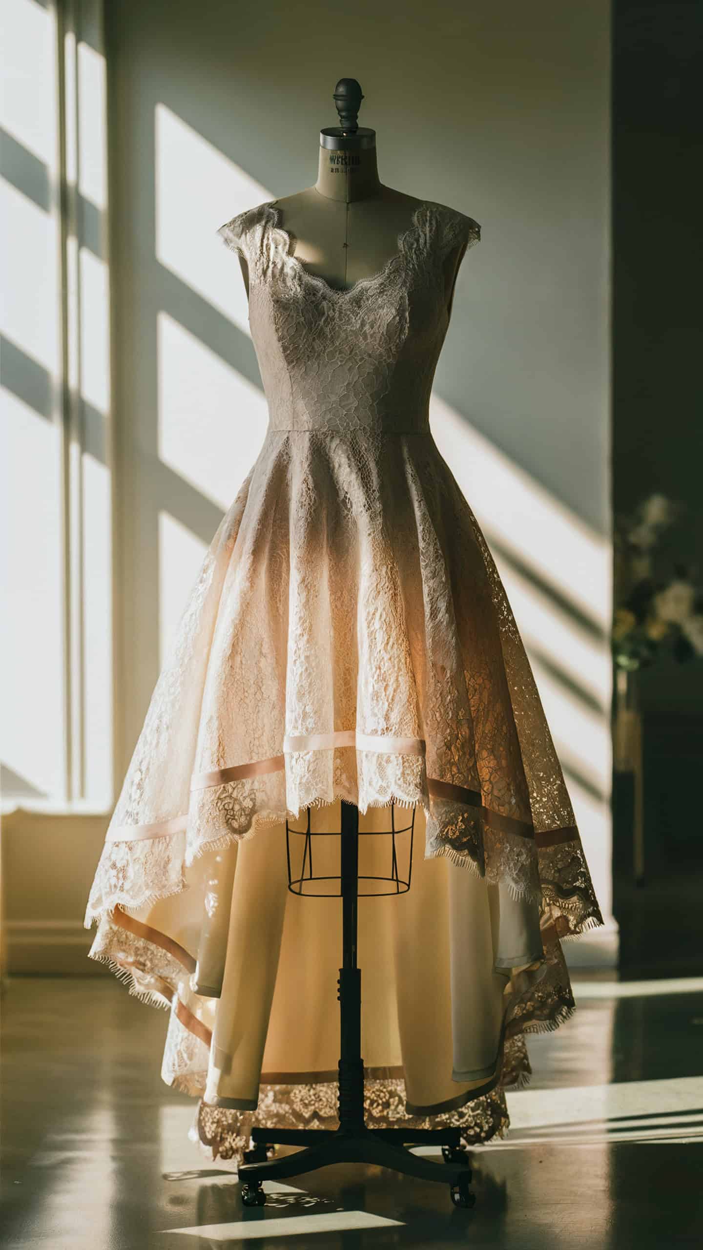 High-Low Hem Lace Dress