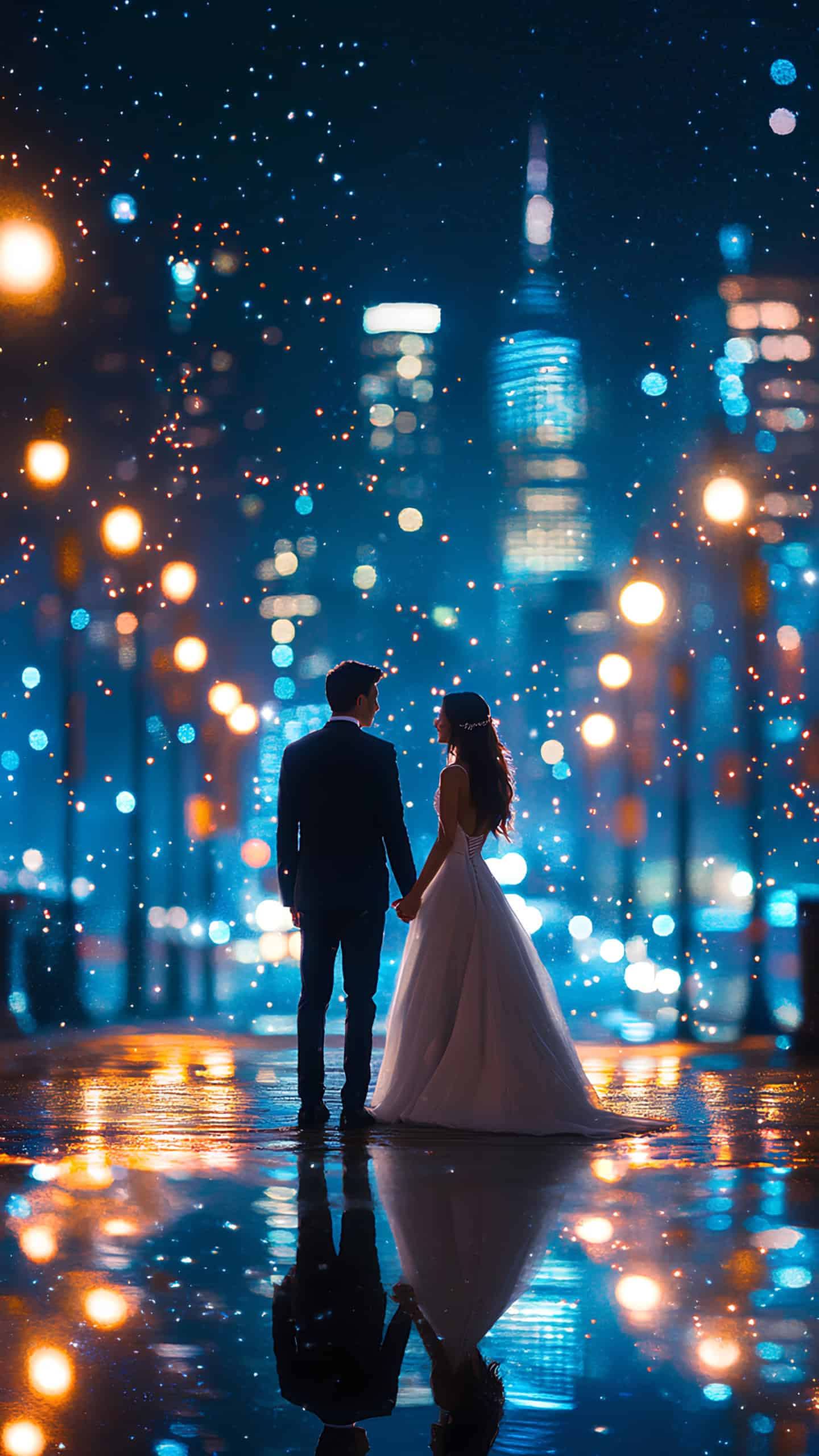 Holding Hands with City Lights