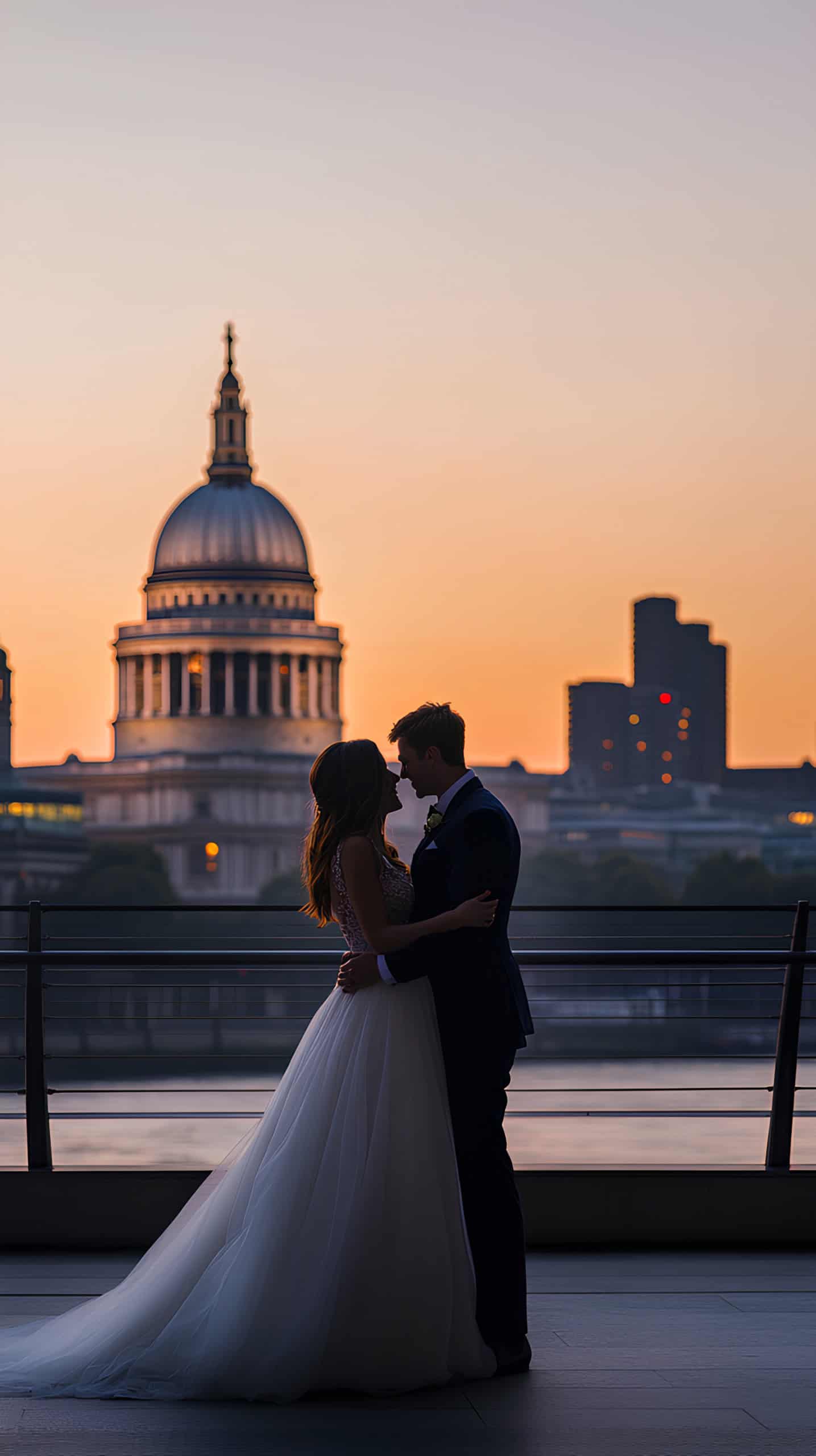 Intimate Moment on Millennium Bridge, London
