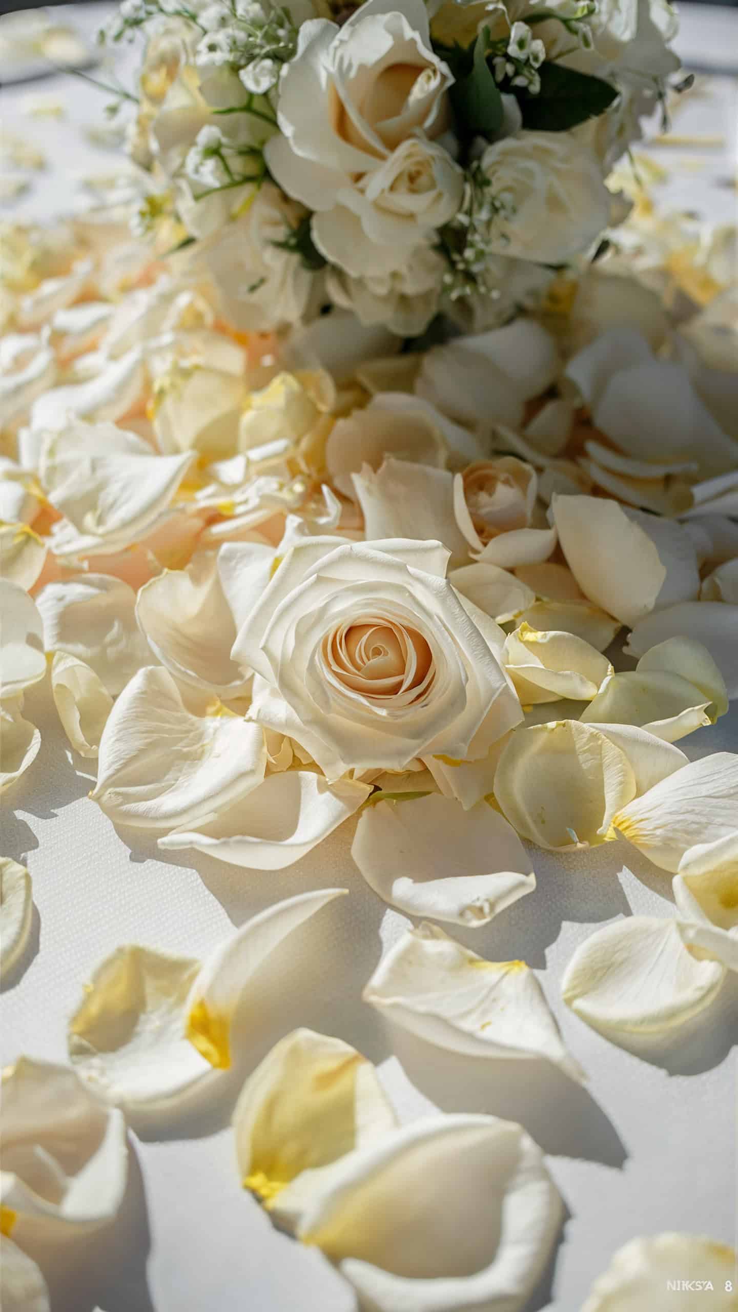 Ivory Rose Petal Confetti