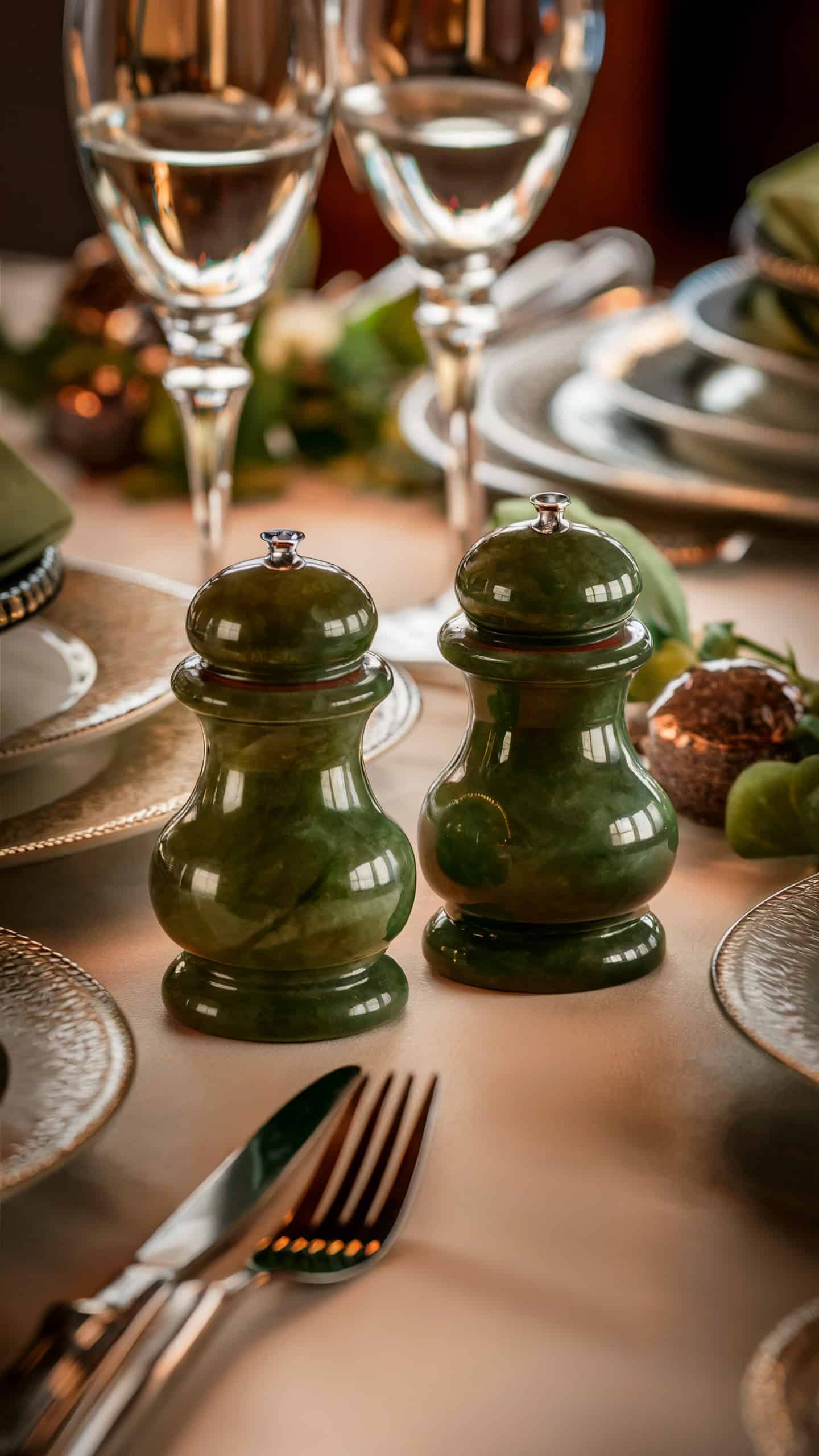 Jade Salt and Pepper Shakers