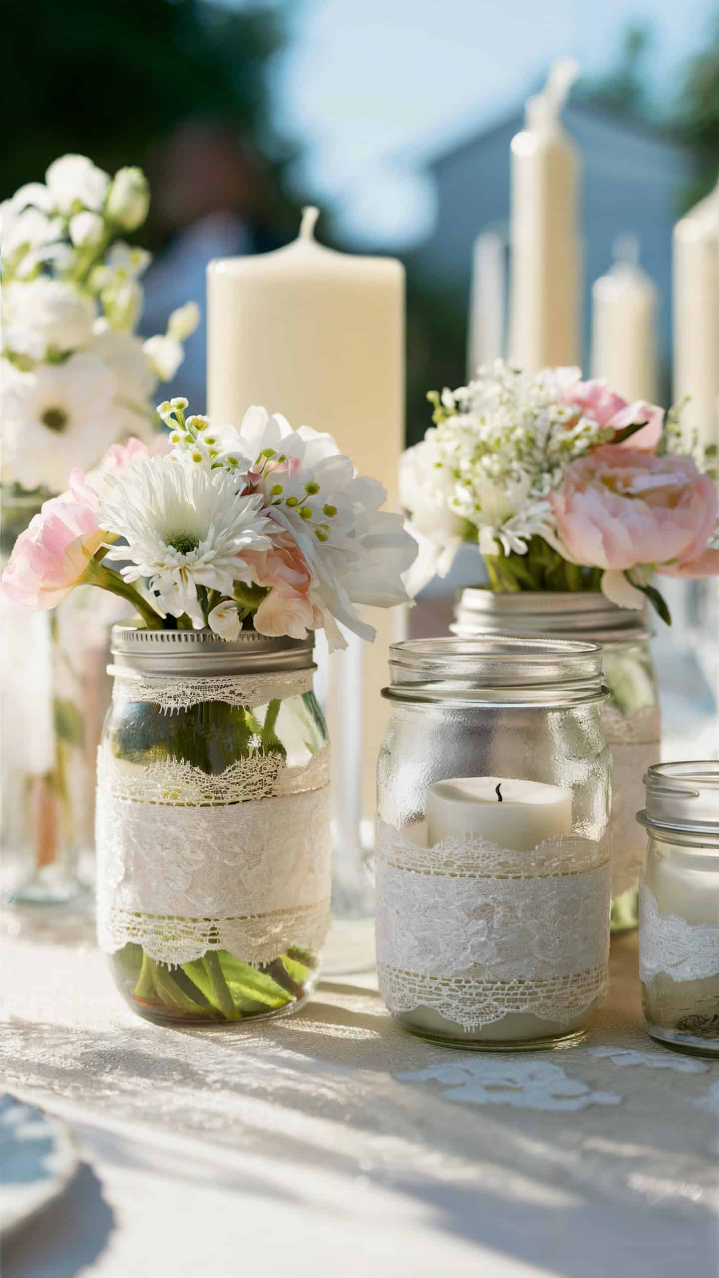 Lace-Wrapped Jars