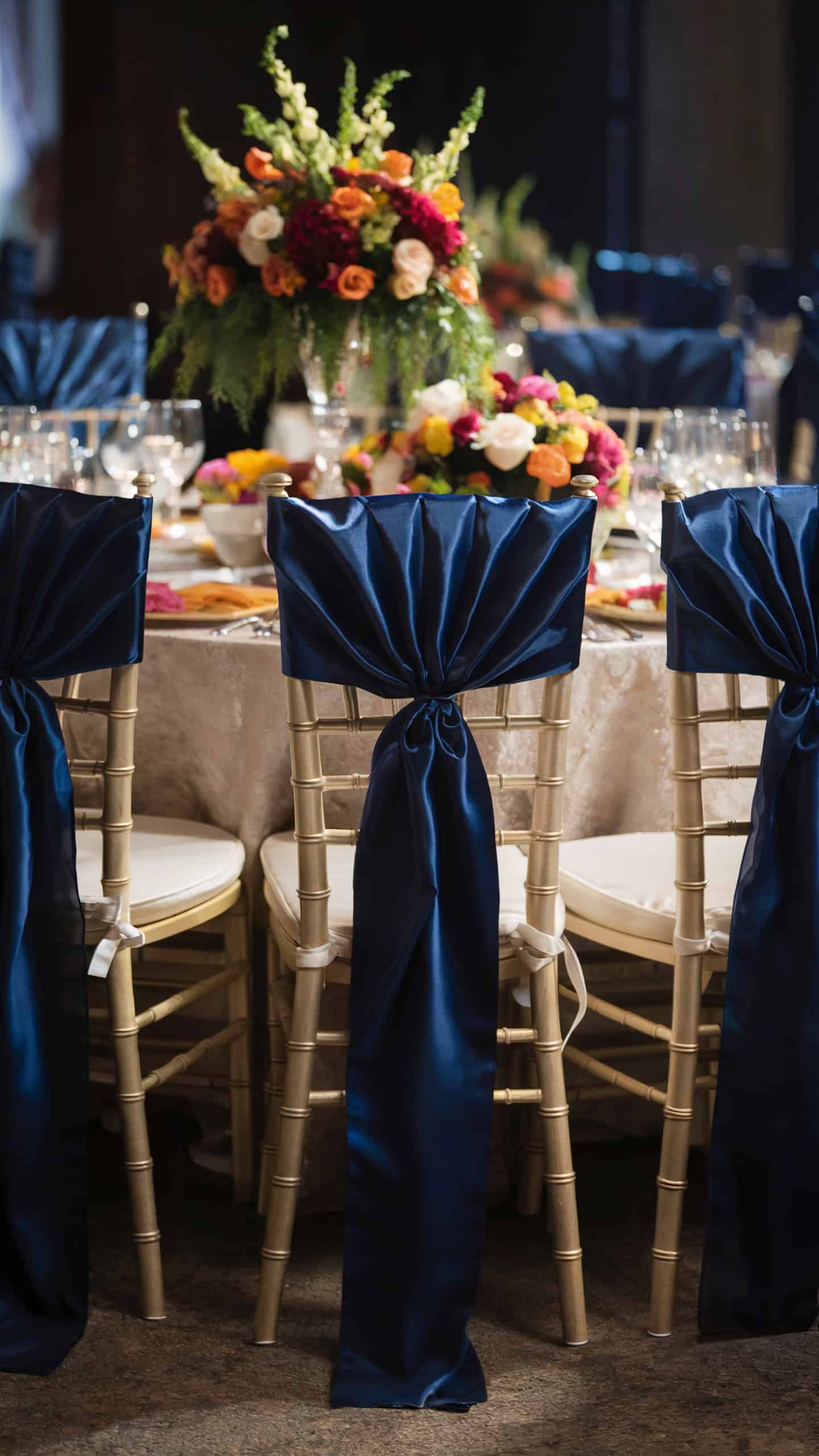 Navy Blue Chair Sashes