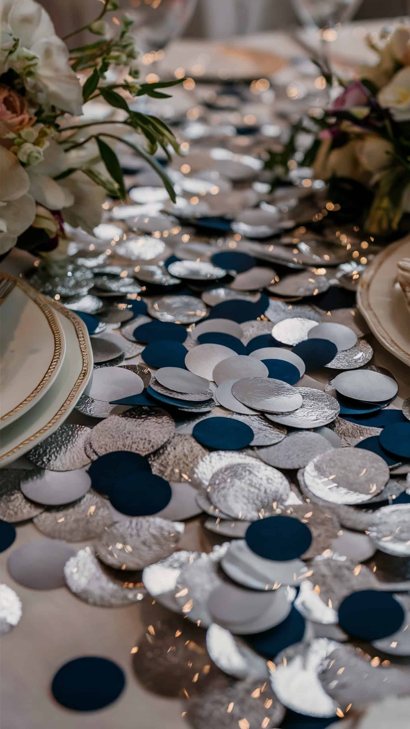 Navy and Silver Table Confetti