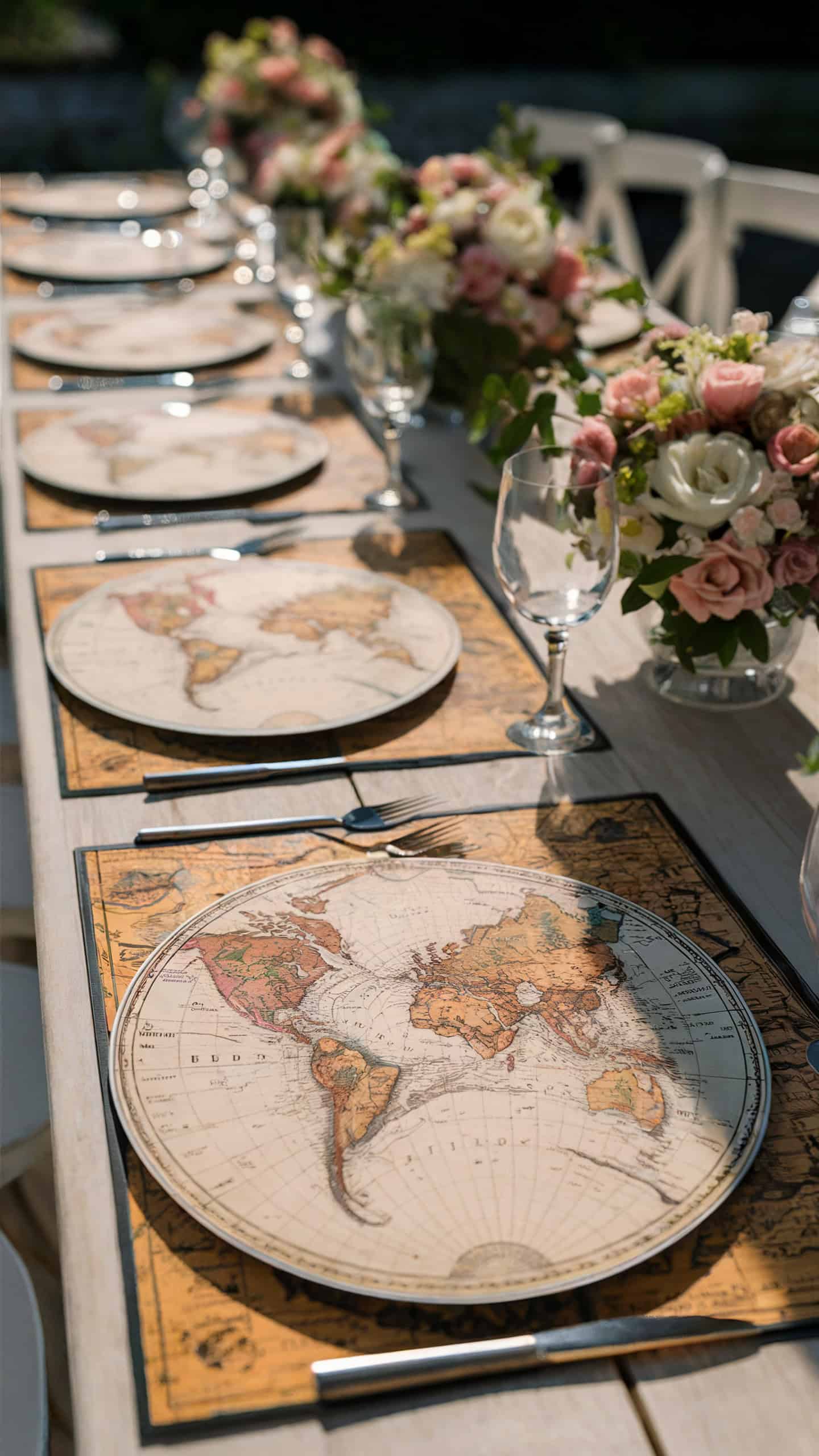 Old World Map Table Mats