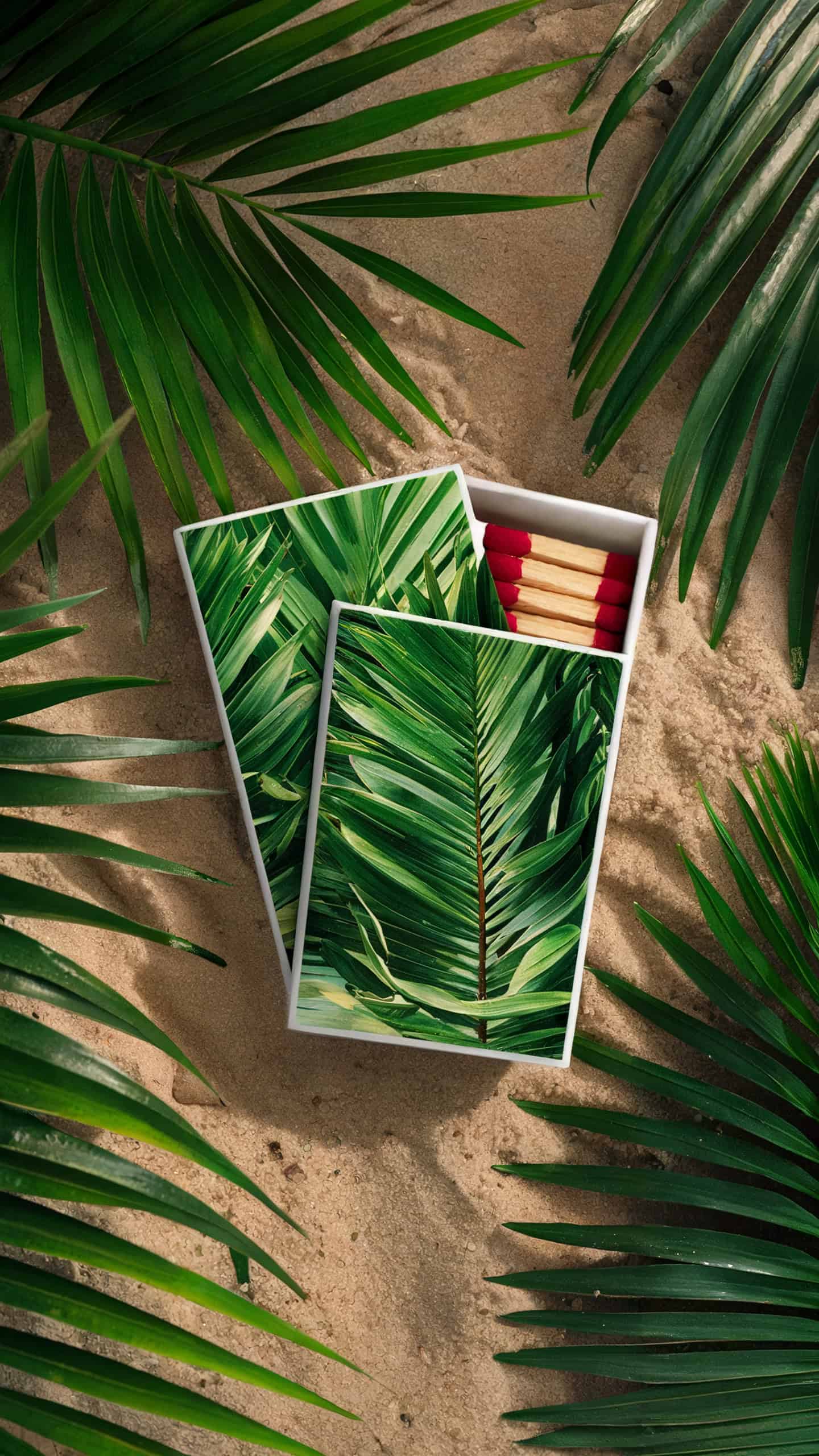 Palm Leaf Design Matchbooks