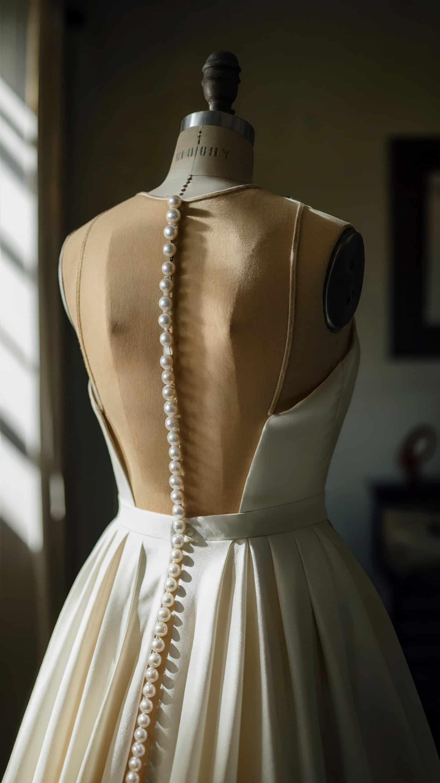 Pearl Buttoned Back Gown