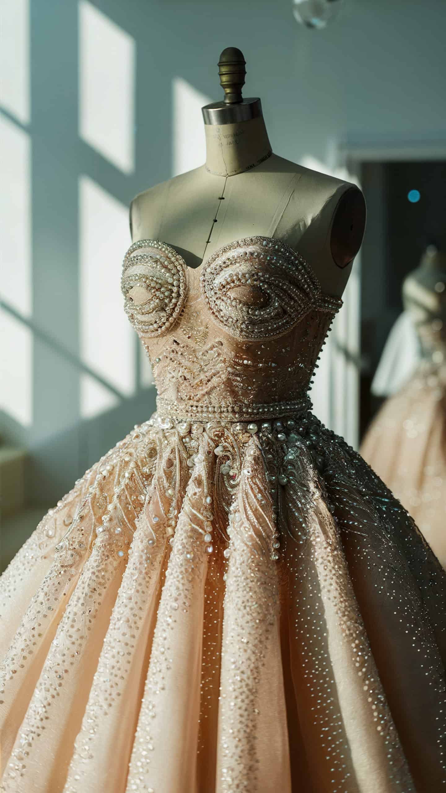 Pearl Embellished Ball Gown