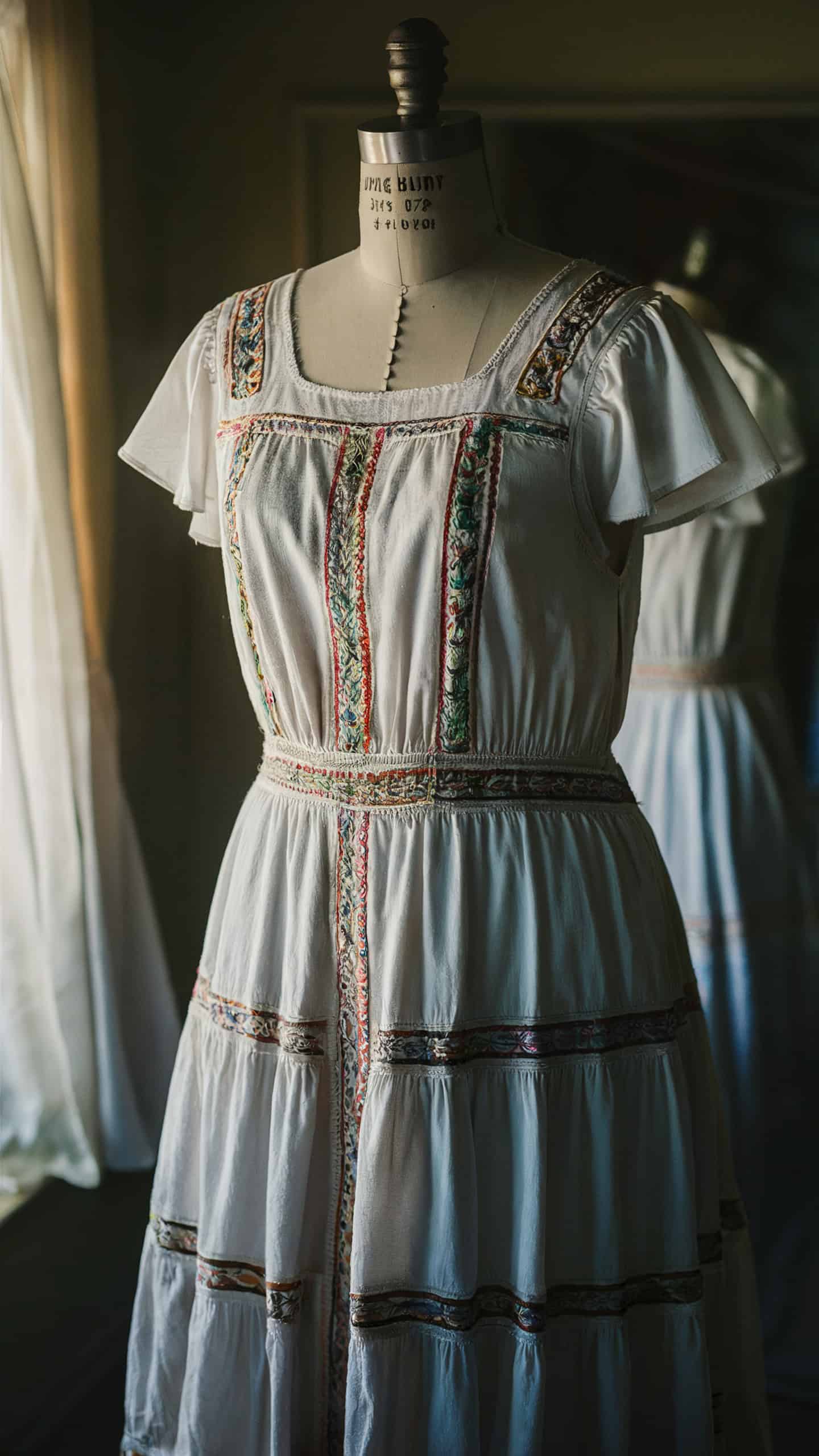Peasant Dress with Embroidery