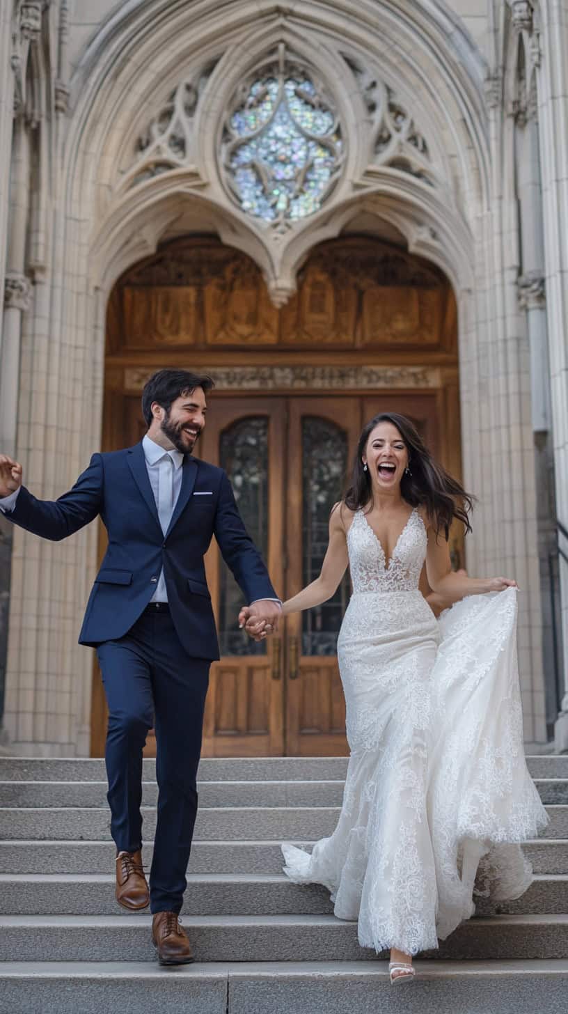 Playful Shots Outside the Church Doors