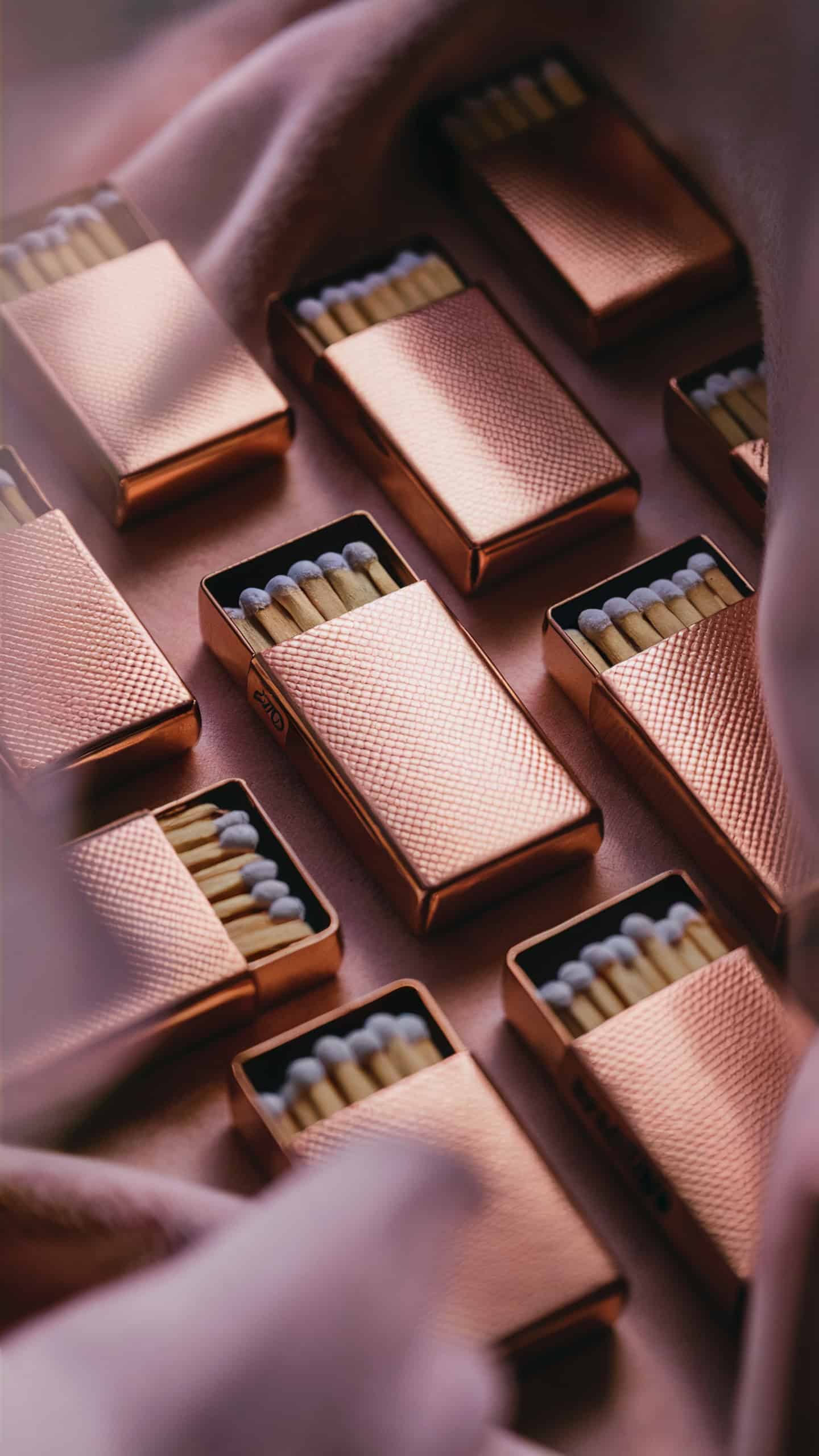 Premium Rose Gold Match Cases