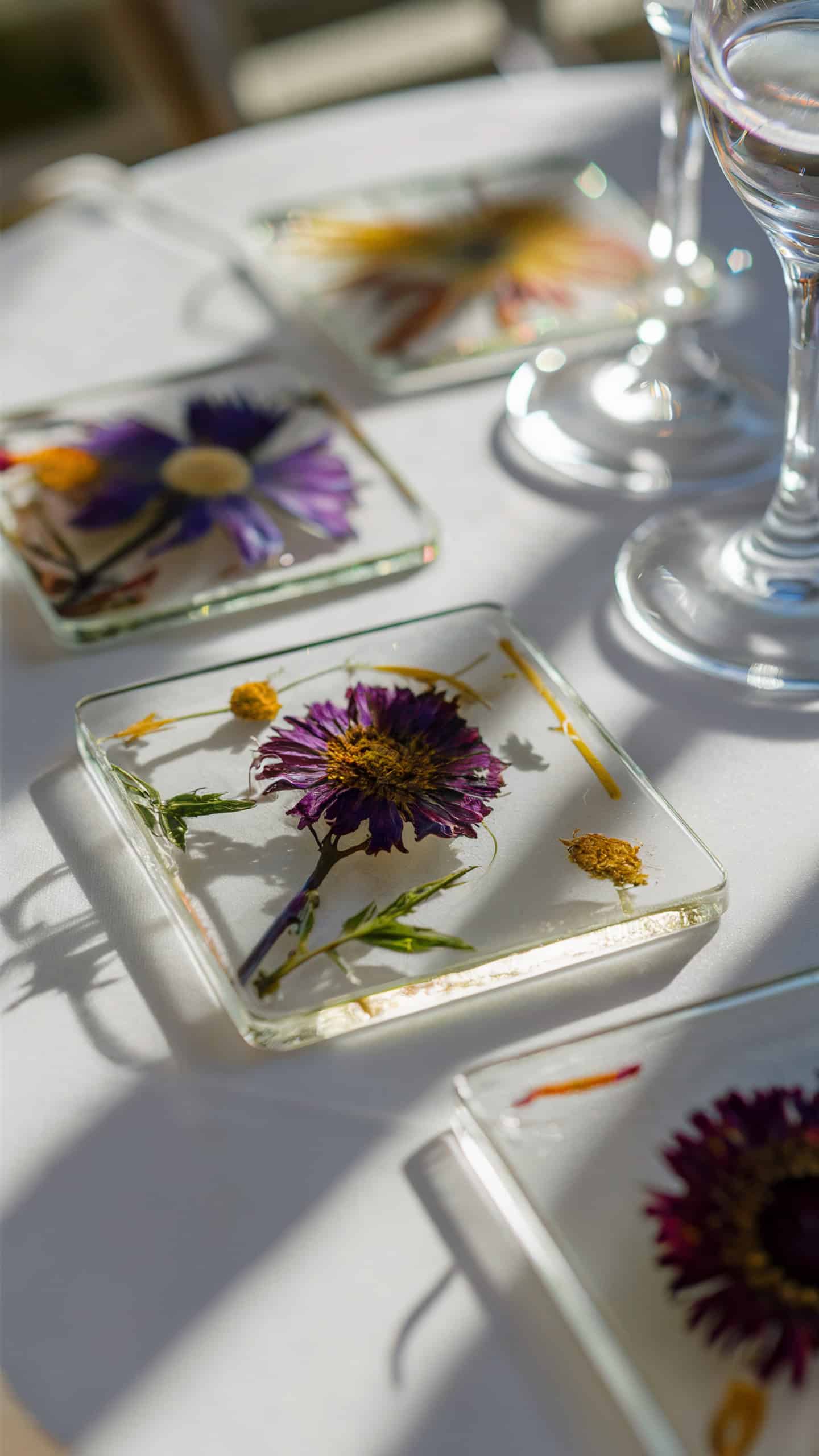 Pressed Flower Coasters
