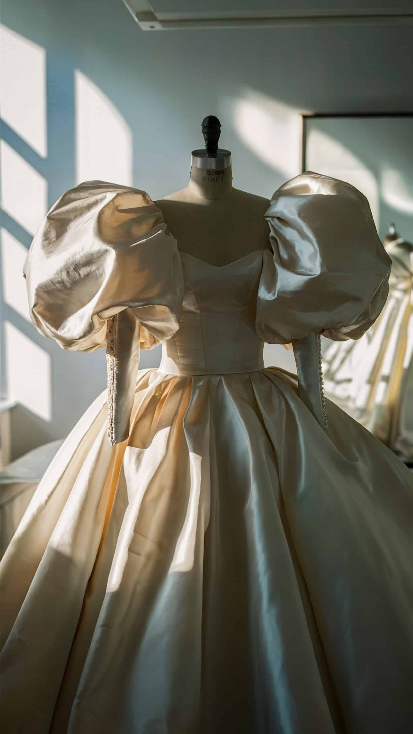 Puffy Sleeved Bridal Gown