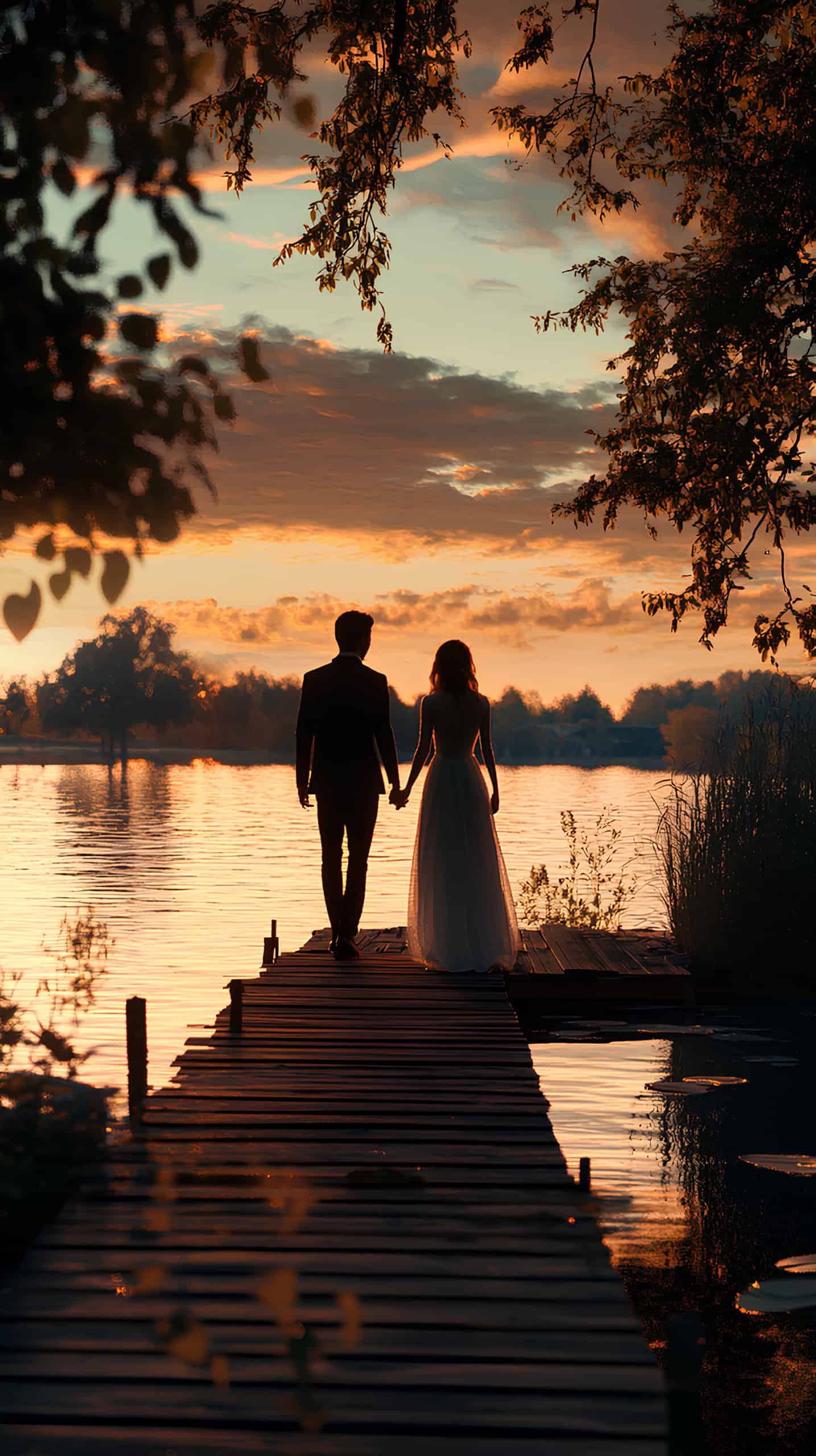 Romantic Stroll on a Dock