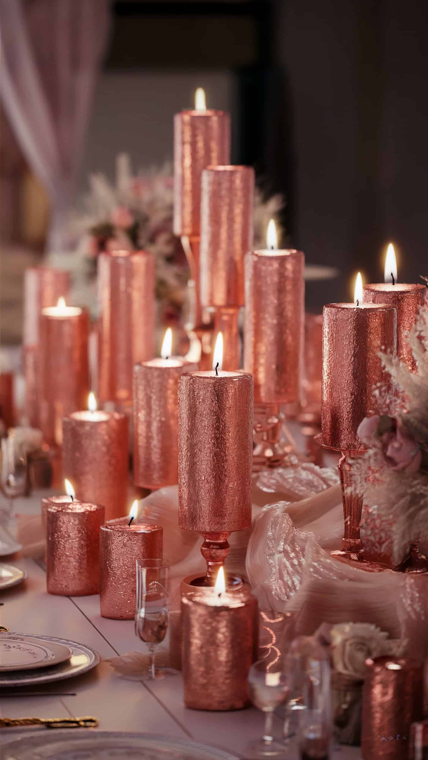 Rosé Gold Candles