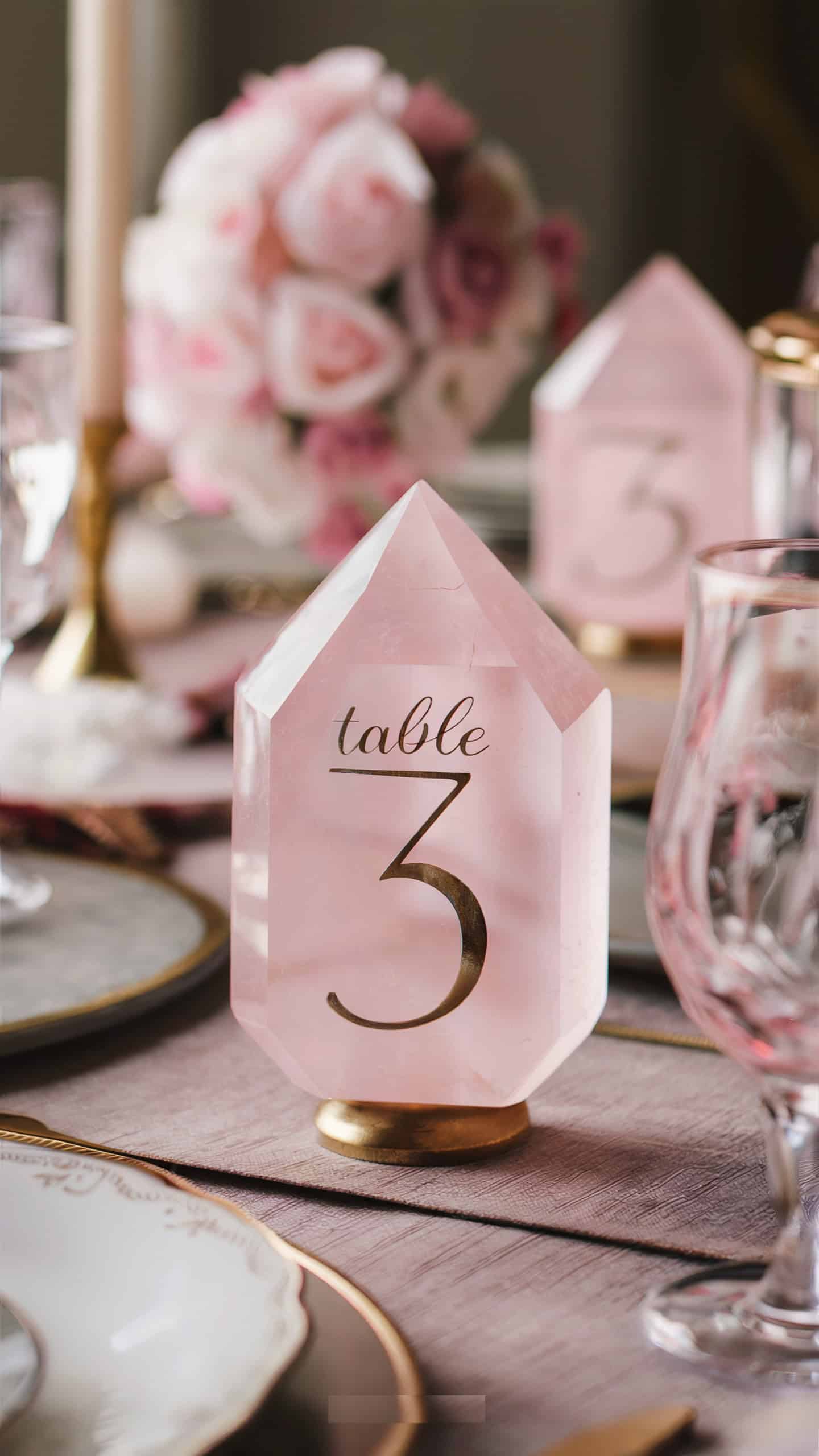 Rose Quartz Table Numbers