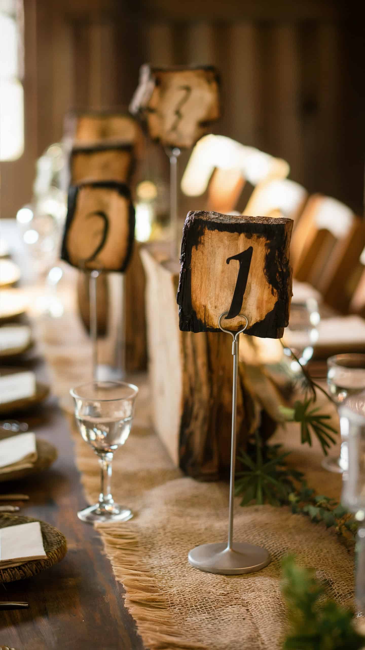 Rustic Wooden Table Numbers
