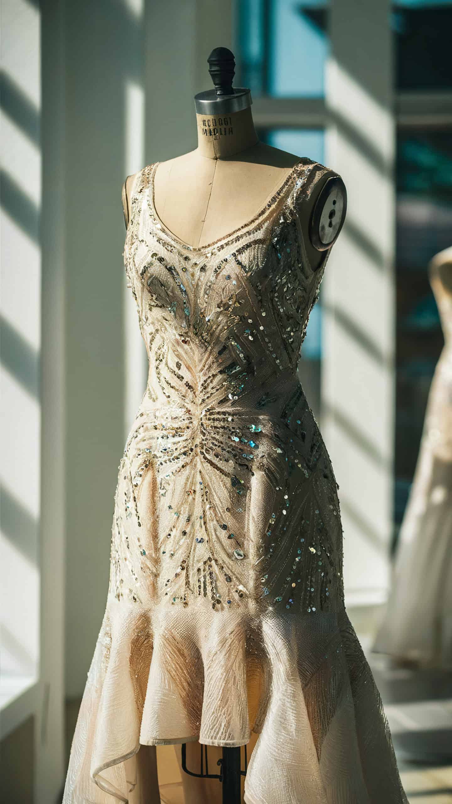 Sequin Embellished Fit and Flare