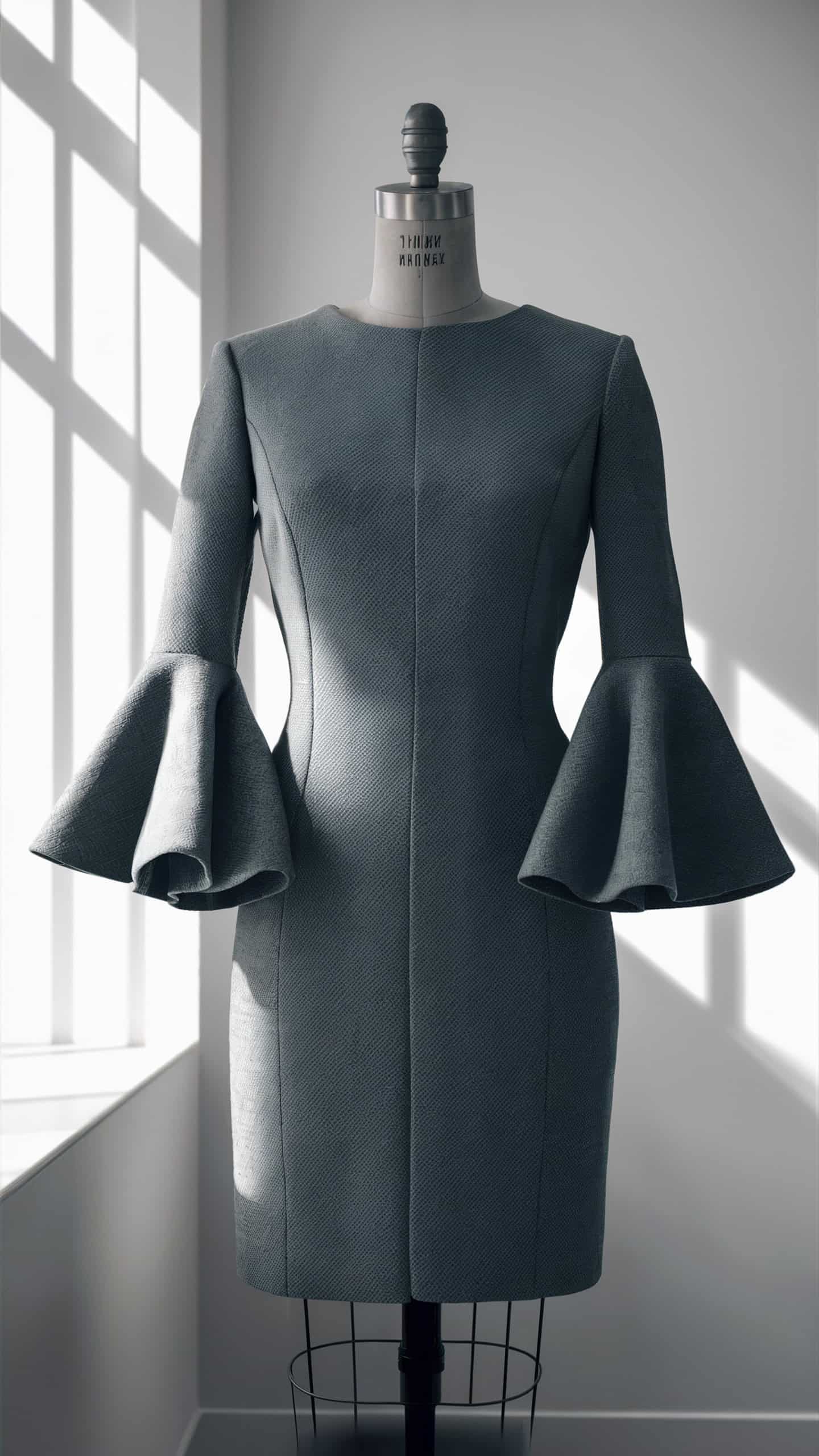 Shift Dress with Bell Sleeves