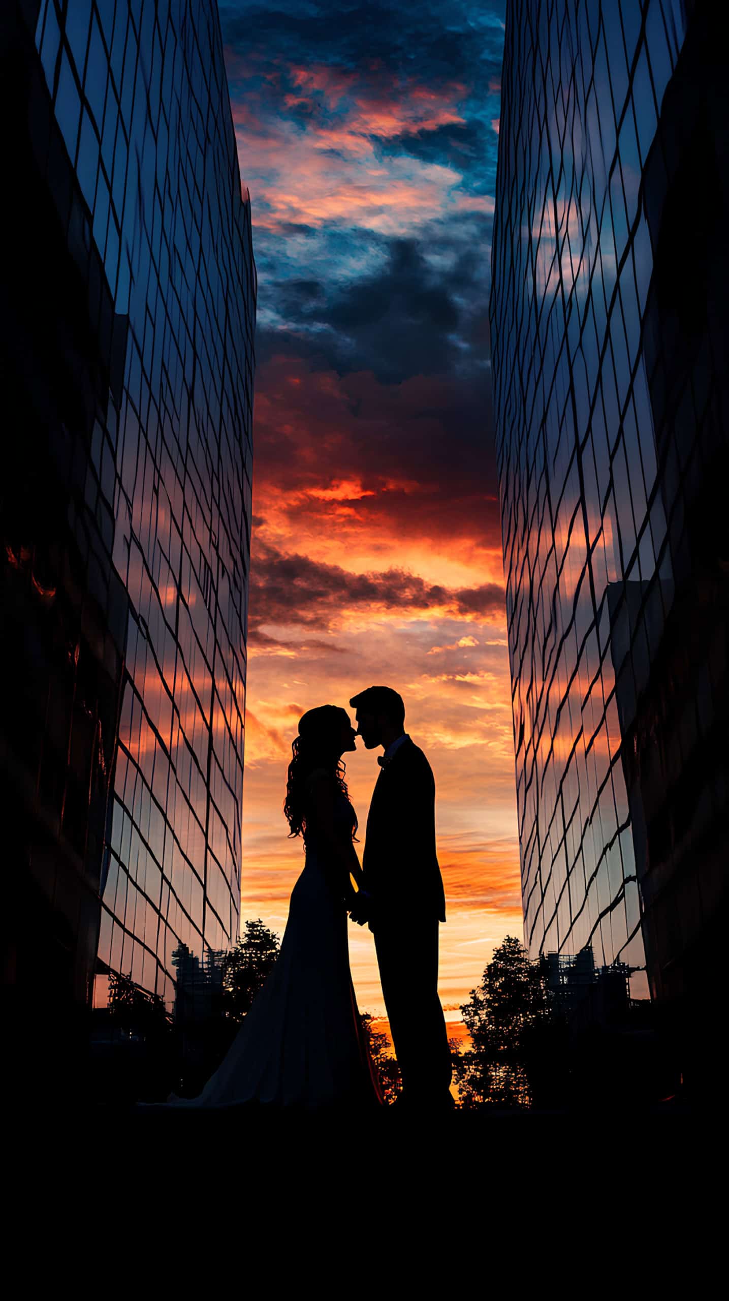 Silhouette Between Buildings