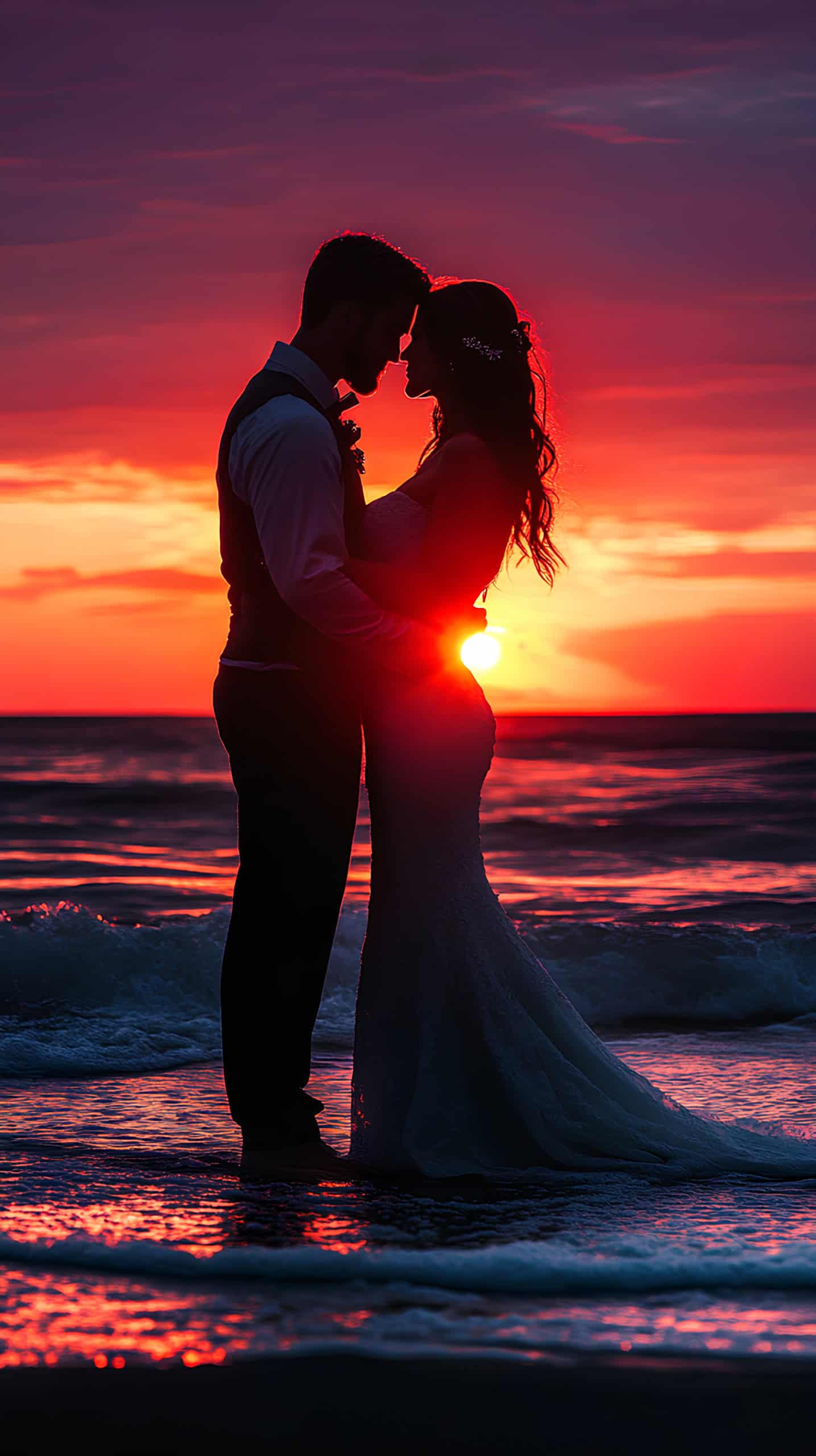 Silhouette Shot at Sunset