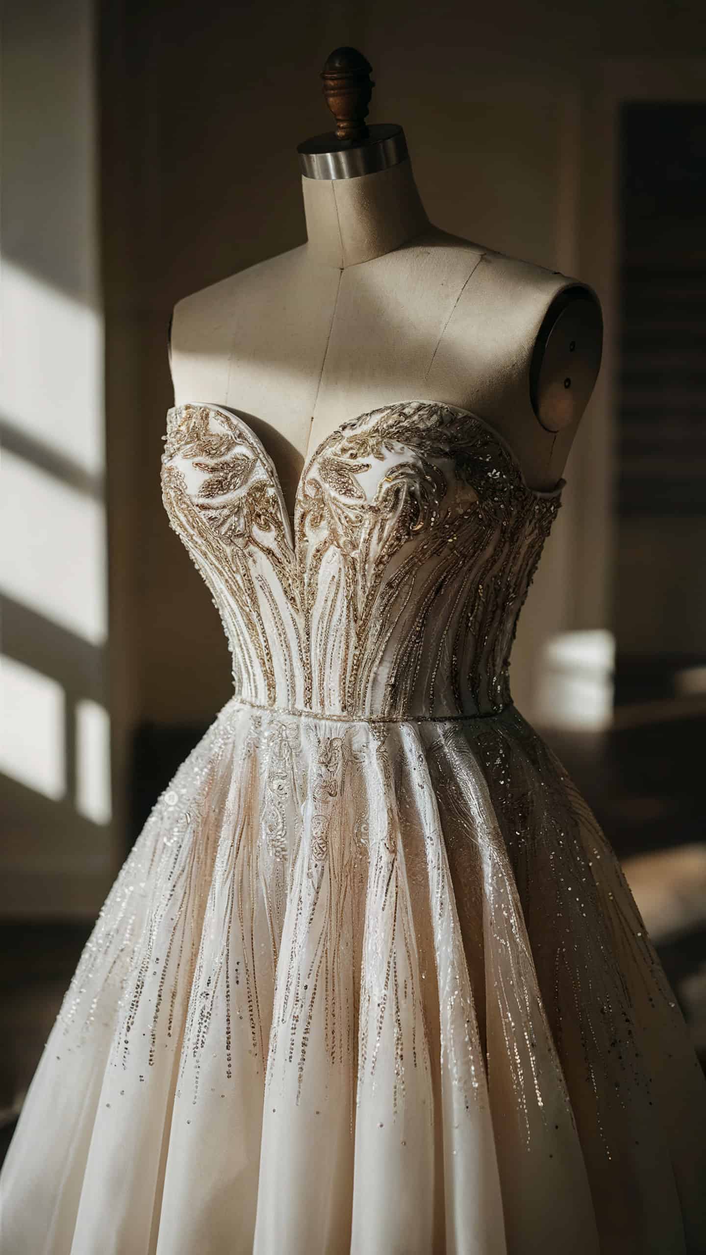 Strapless Beaded Bodice Dress