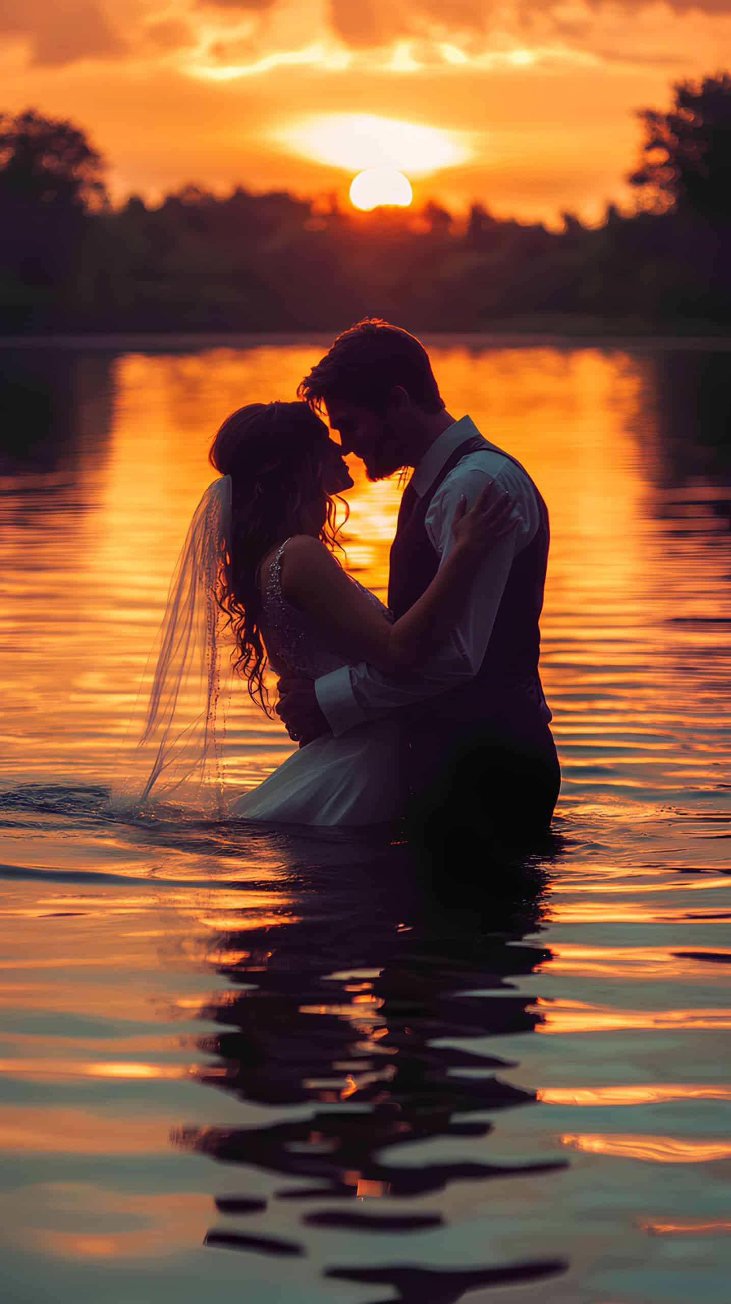 Sunset Dip in the Lake