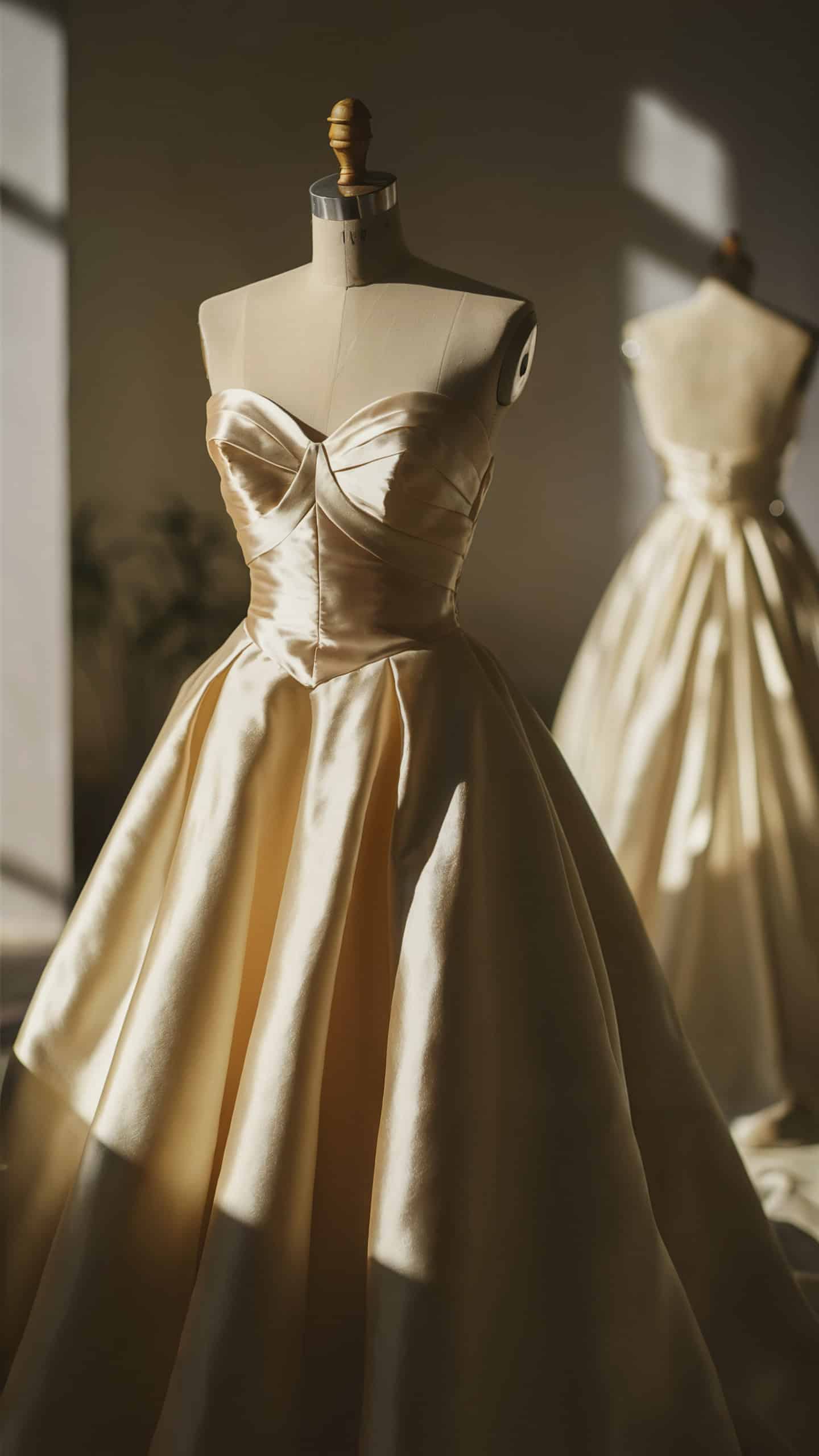 Sweetheart Neckline Satin Gown