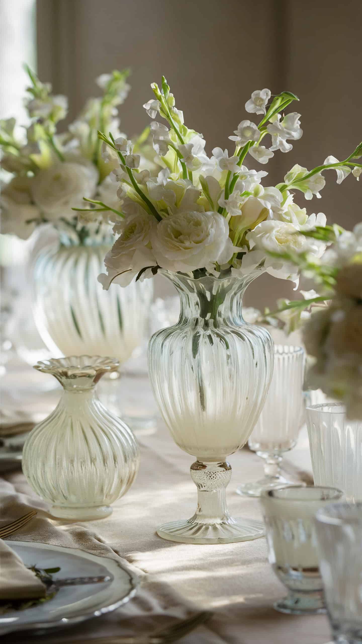 Vintage Milk Glass Vases