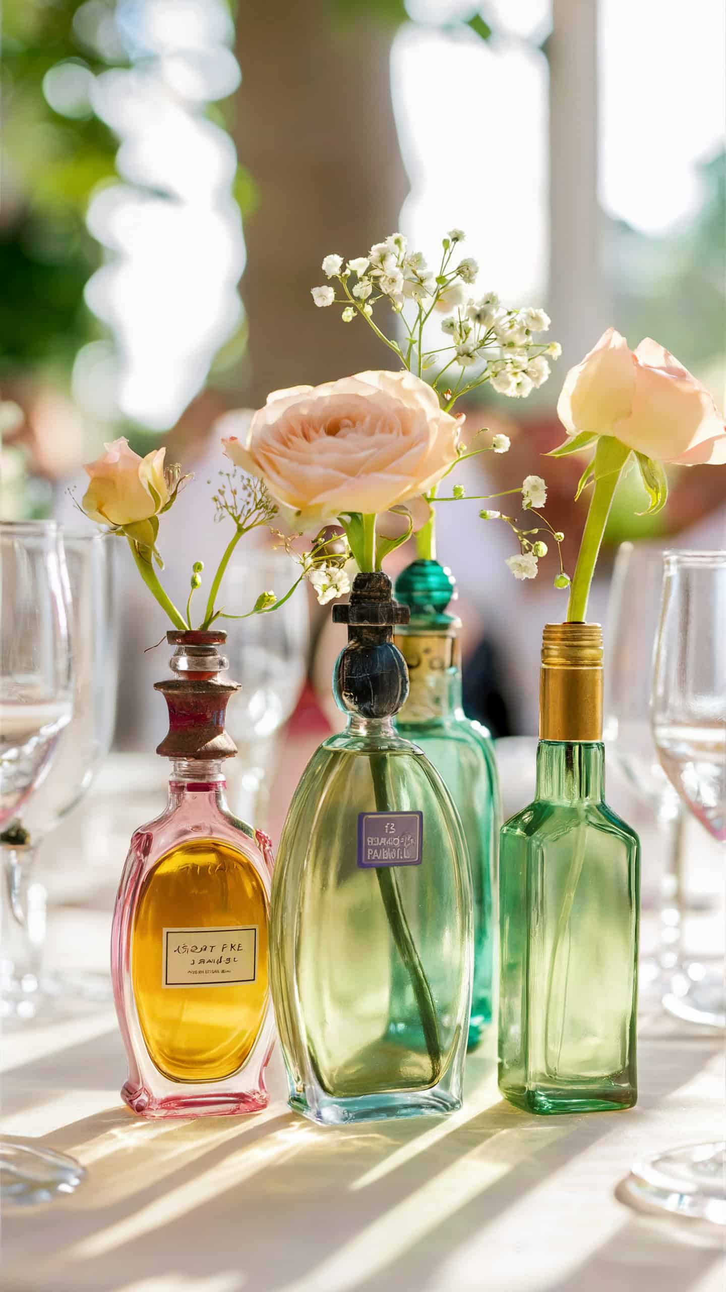 Vintage Perfume Bottle Flower Vases