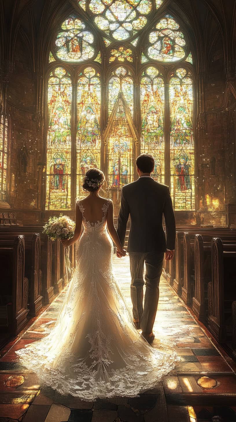 Walking Down the Aisle Hand in Hand