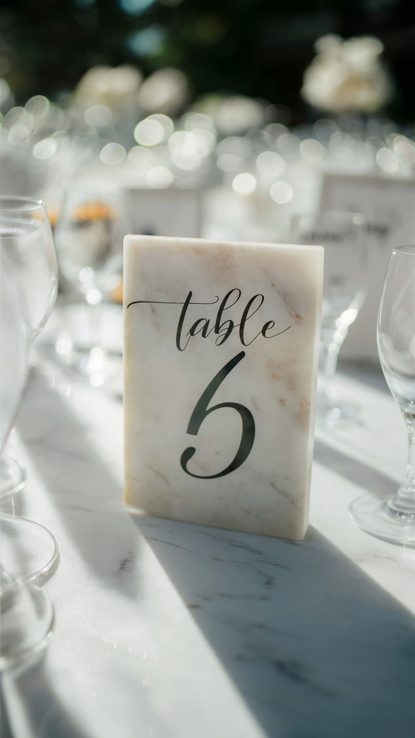 White Marble Table Numbers