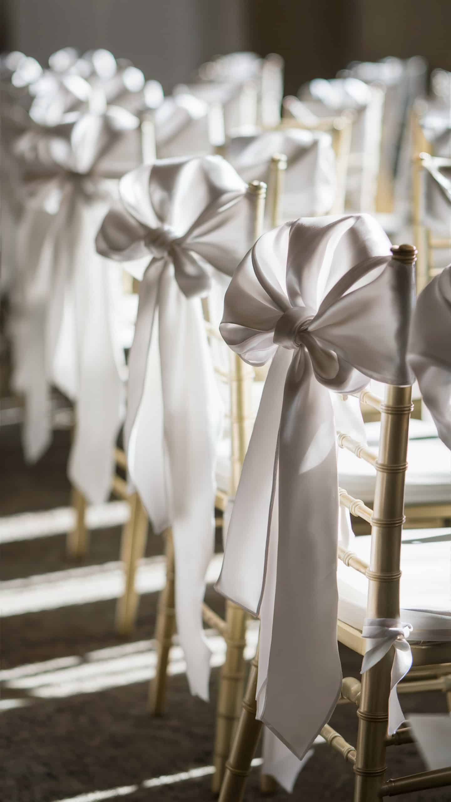 White Satin Chair Sashes