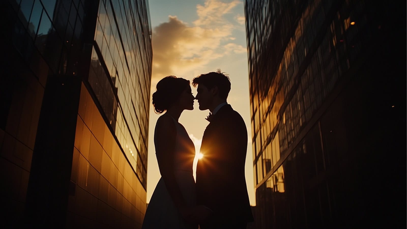bride and groom pictures downtown