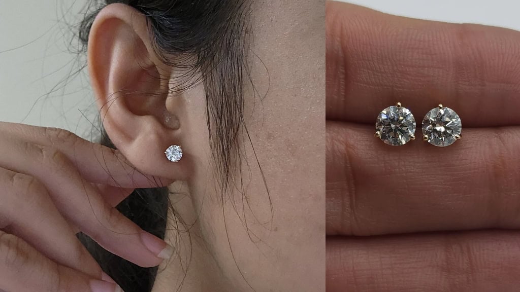 1 Ct Lab-Grown Diamond 14Kt Gold Studs