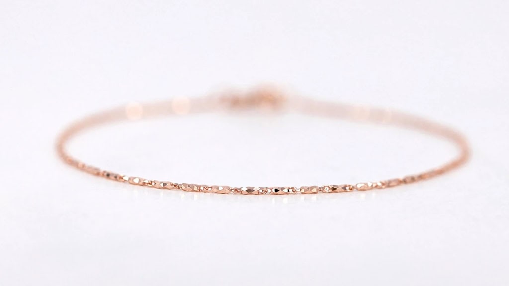 14K Solid Gold Thick Raso Chain Anklet