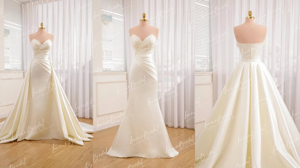 2-in-1 Satin Mermaid Wedding Dress