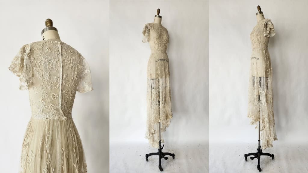 Edwardian Lace Antique Wedding Dress