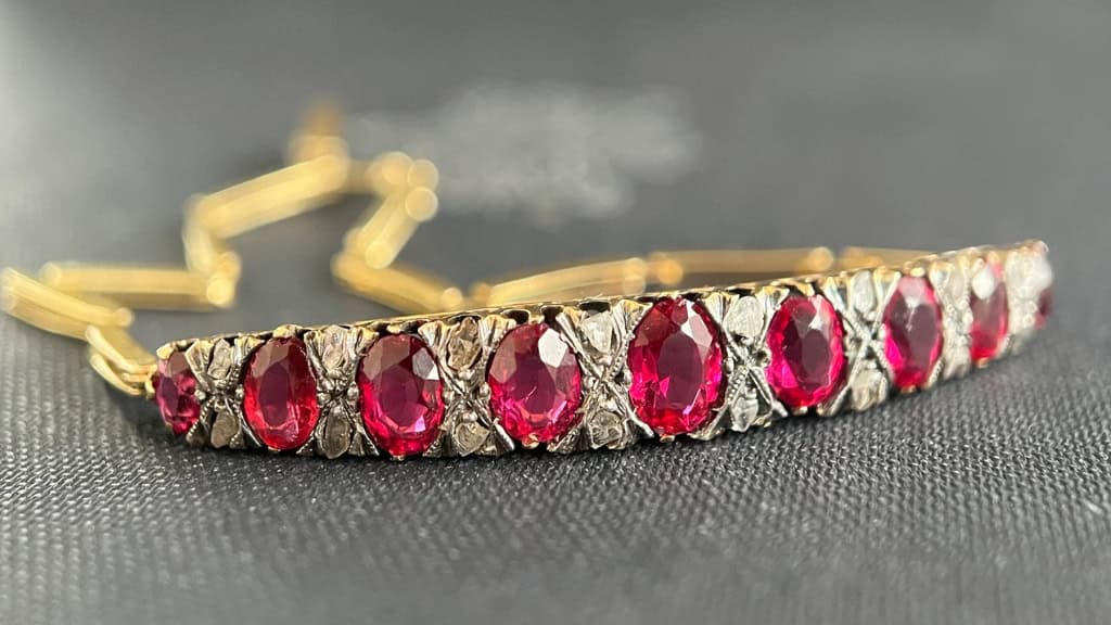 Victorian Ruby and Diamond Bracelet
